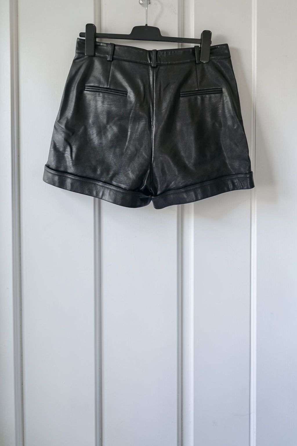 Stella mccartney faux leren short korte broek zwart IT44 EU 38 40 tweedehands dames designer