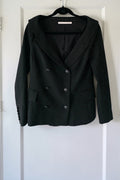 Veronica Beard open nek v hals blazer jasje colbert off-shoulder zwart 38 M tweedehands dames designer