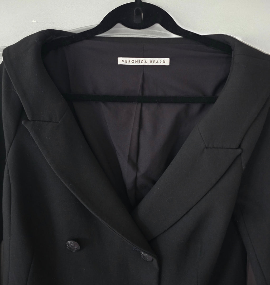 Veronica Beard open nek v hals blazer jasje colbert off-shoulder zwart 38 M tweedehands dames designer
