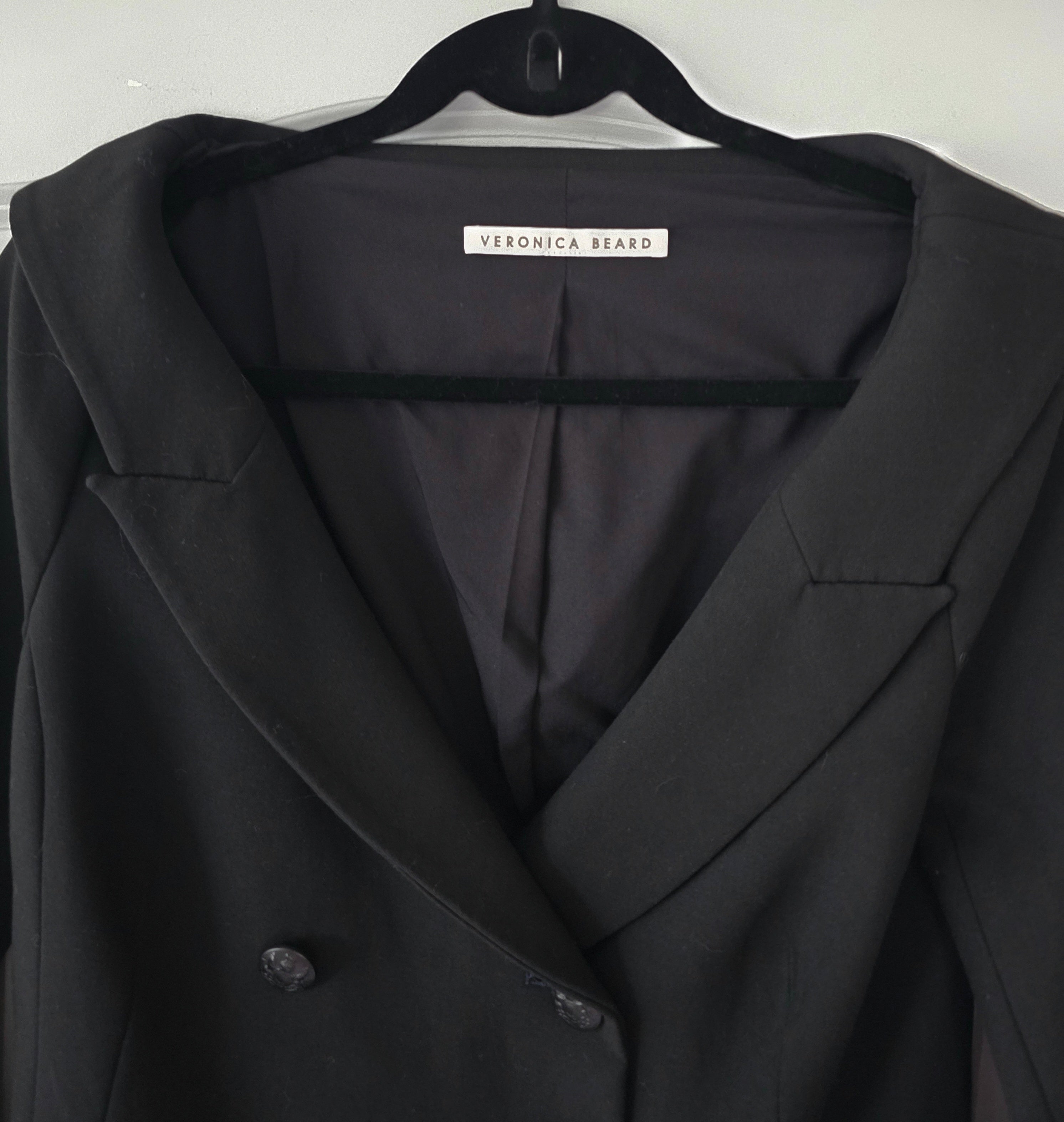 Veronica Beard open nek v hals blazer jasje colbert off-shoulder zwart 38 M tweedehands dames designer