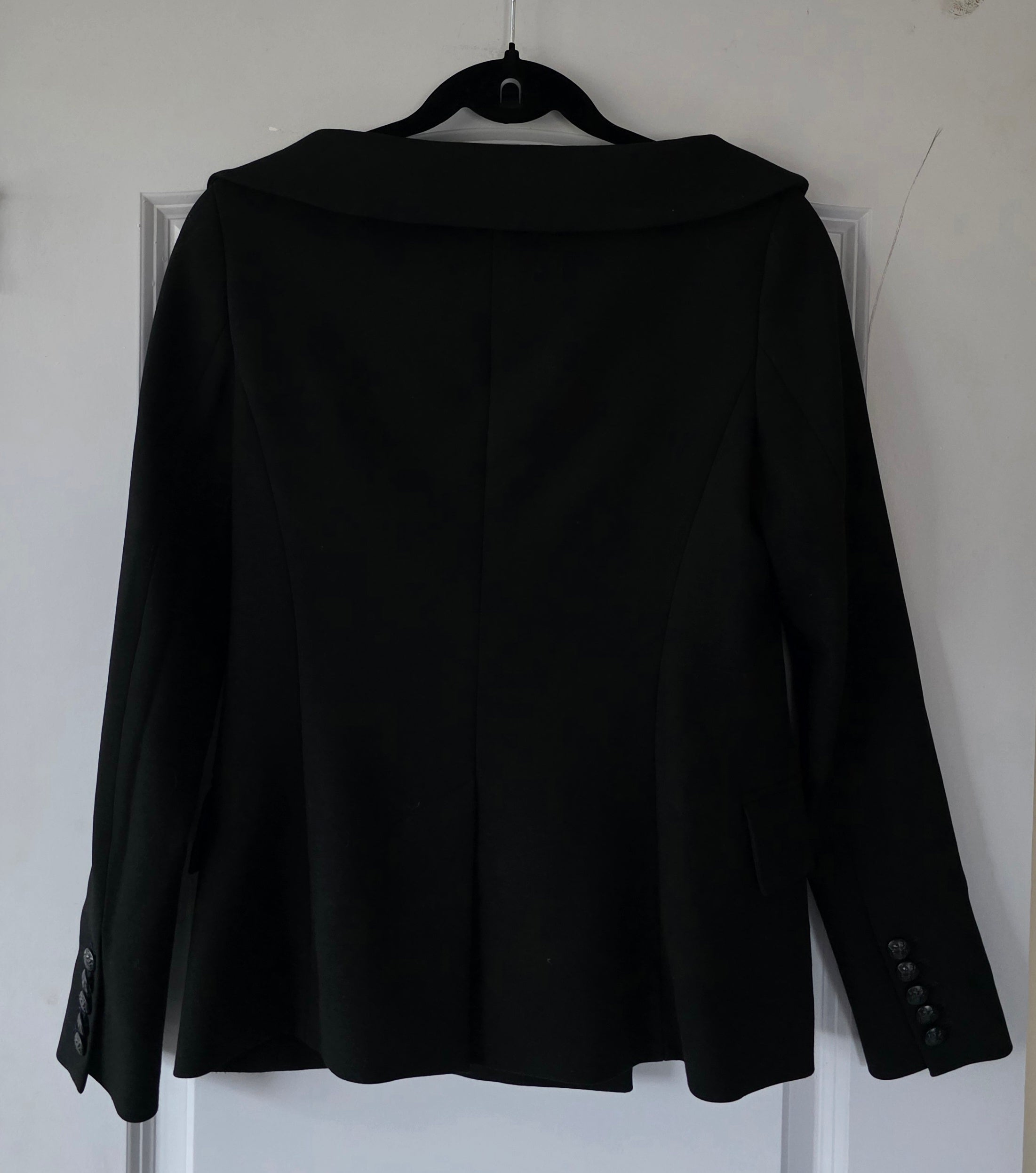 Veronica Beard open nek v hals blazer jasje colbert off-shoulder zwart 38 M tweedehands dames designer