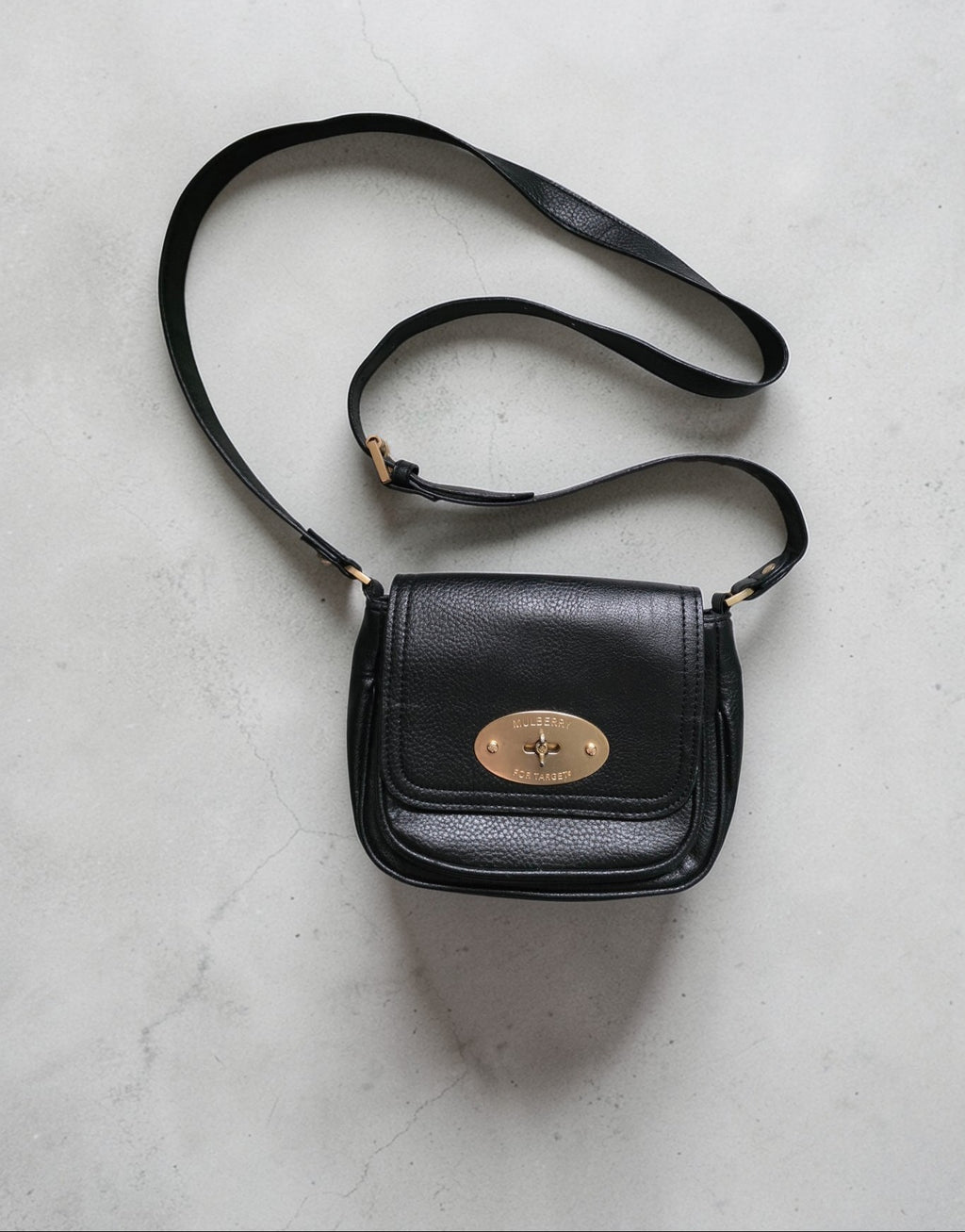 Mulberry X Target crossbody schoudertas zwart tweedehands dames designer