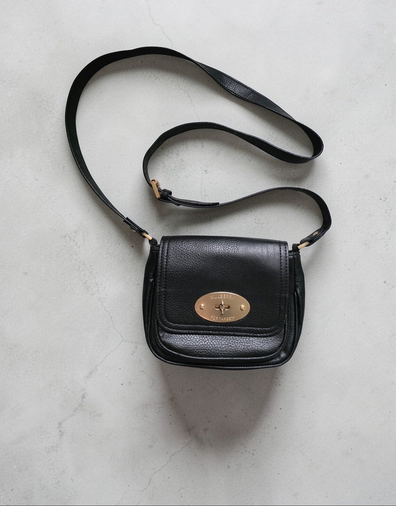 Mulberry X Target crossbody schoudertas zwart tweedehands dames designer