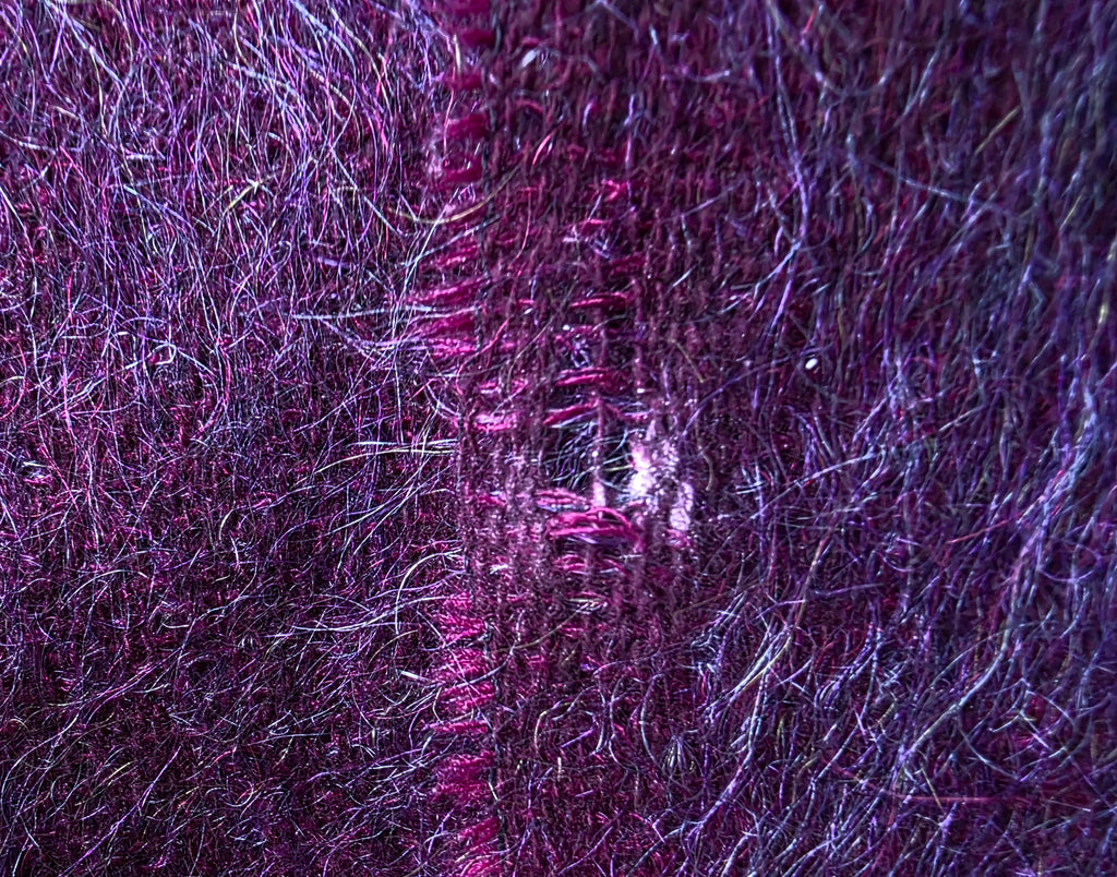 Mulberry Vintage sjaal mohair wol bordeaux rood paars tweedehands dames designer