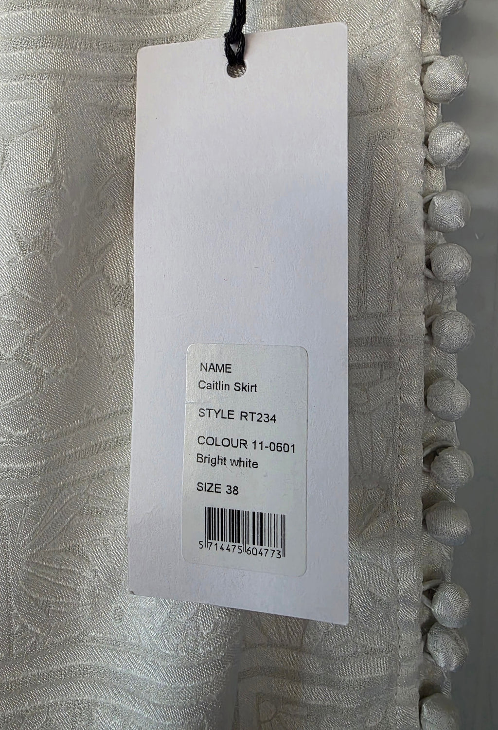 Rotate midi rok caitlin wit 38 M split en knoopjes tweedehands dames designer