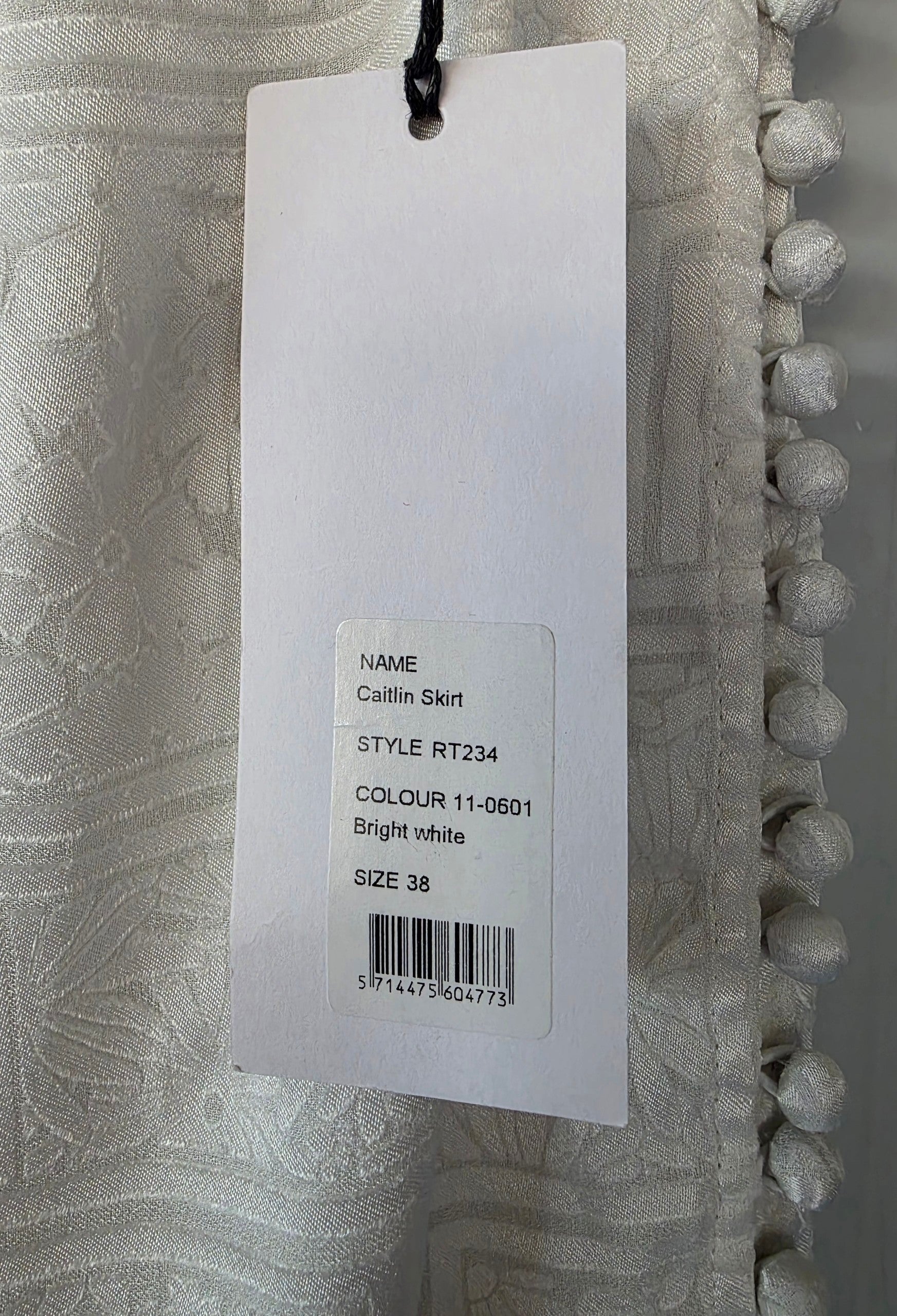 Rotate midi rok caitlin wit 38 M split en knoopjes tweedehands dames designer