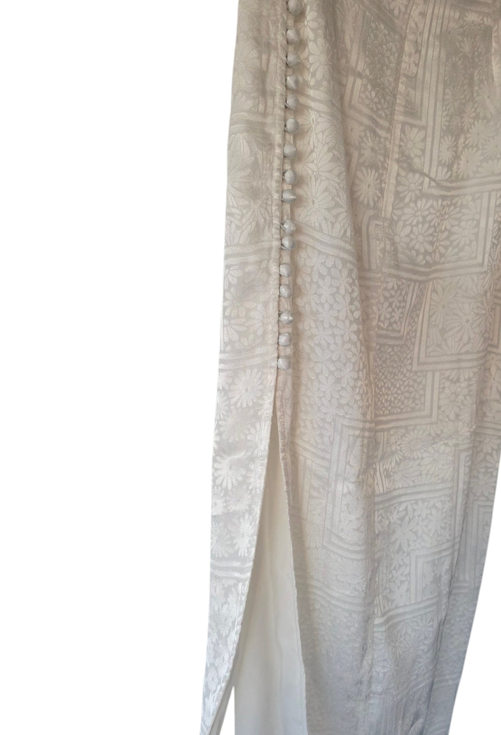 Rotate midi rok caitlin wit 38 M split en knoopjes tweedehands dames designer