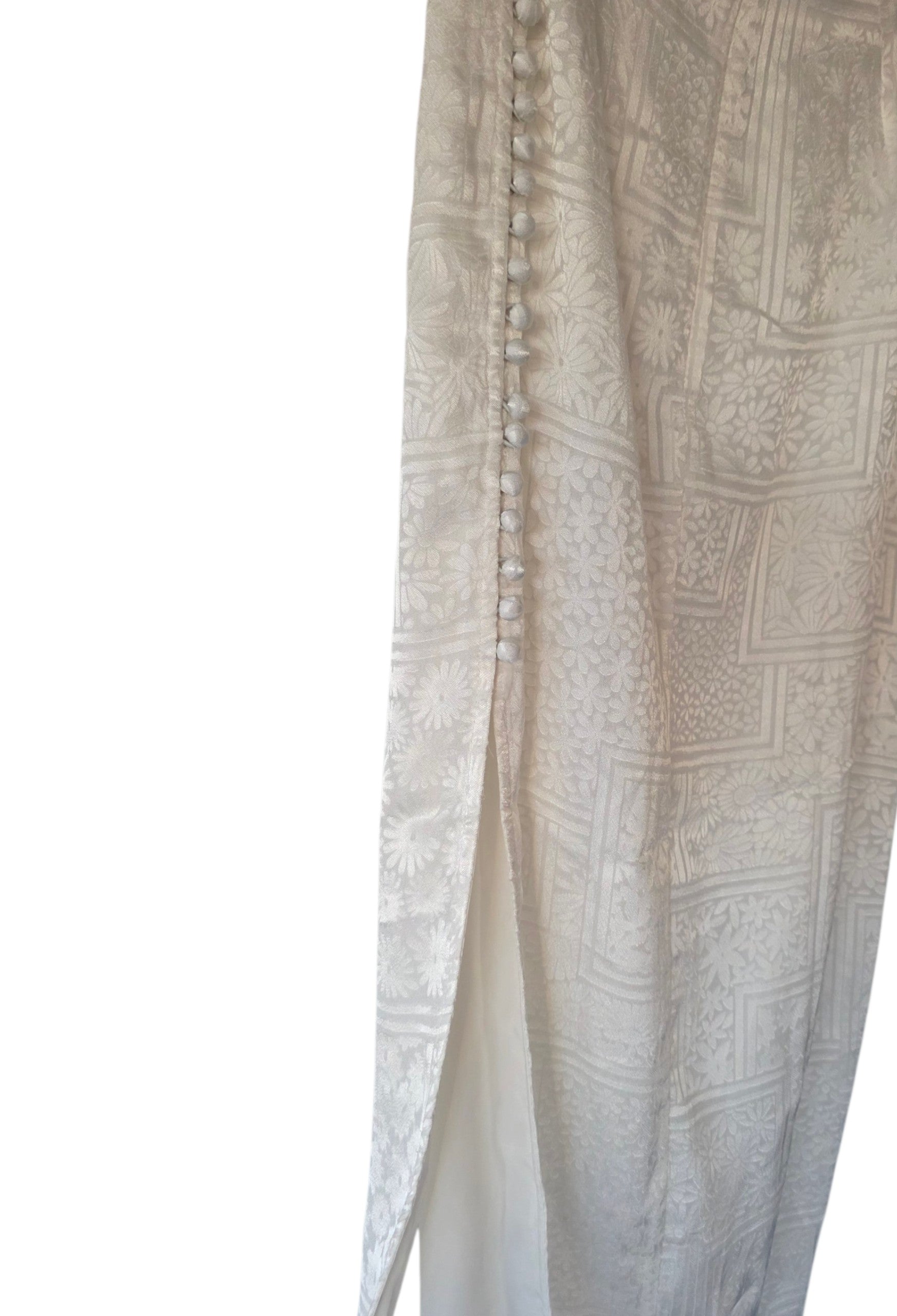 Rotate midi rok caitlin wit 38 M split en knoopjes tweedehands dames designer