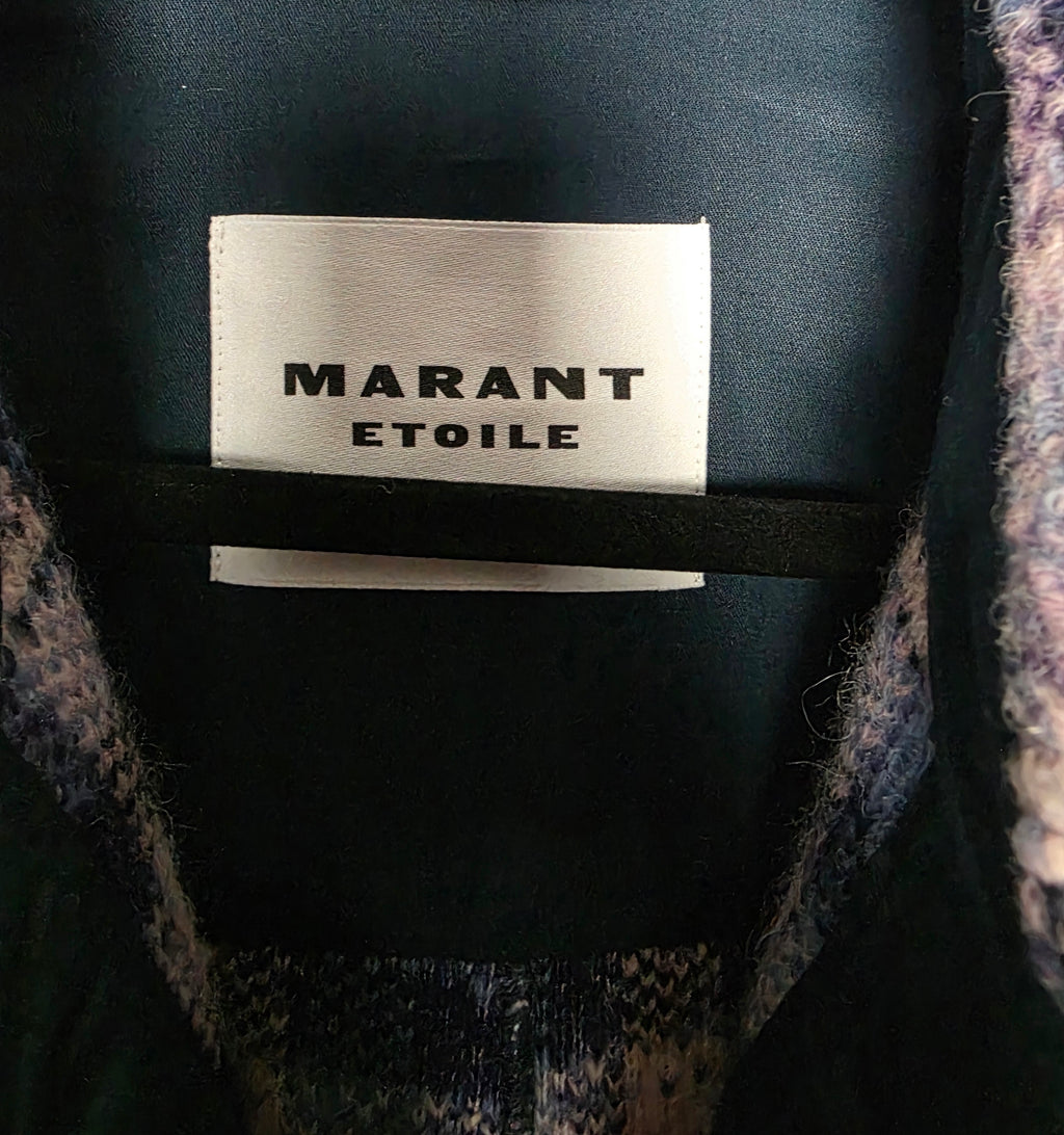 Marant Etoile mid jacket overjas Fontizi lila paars blauw L 40 tweedehands dames designer