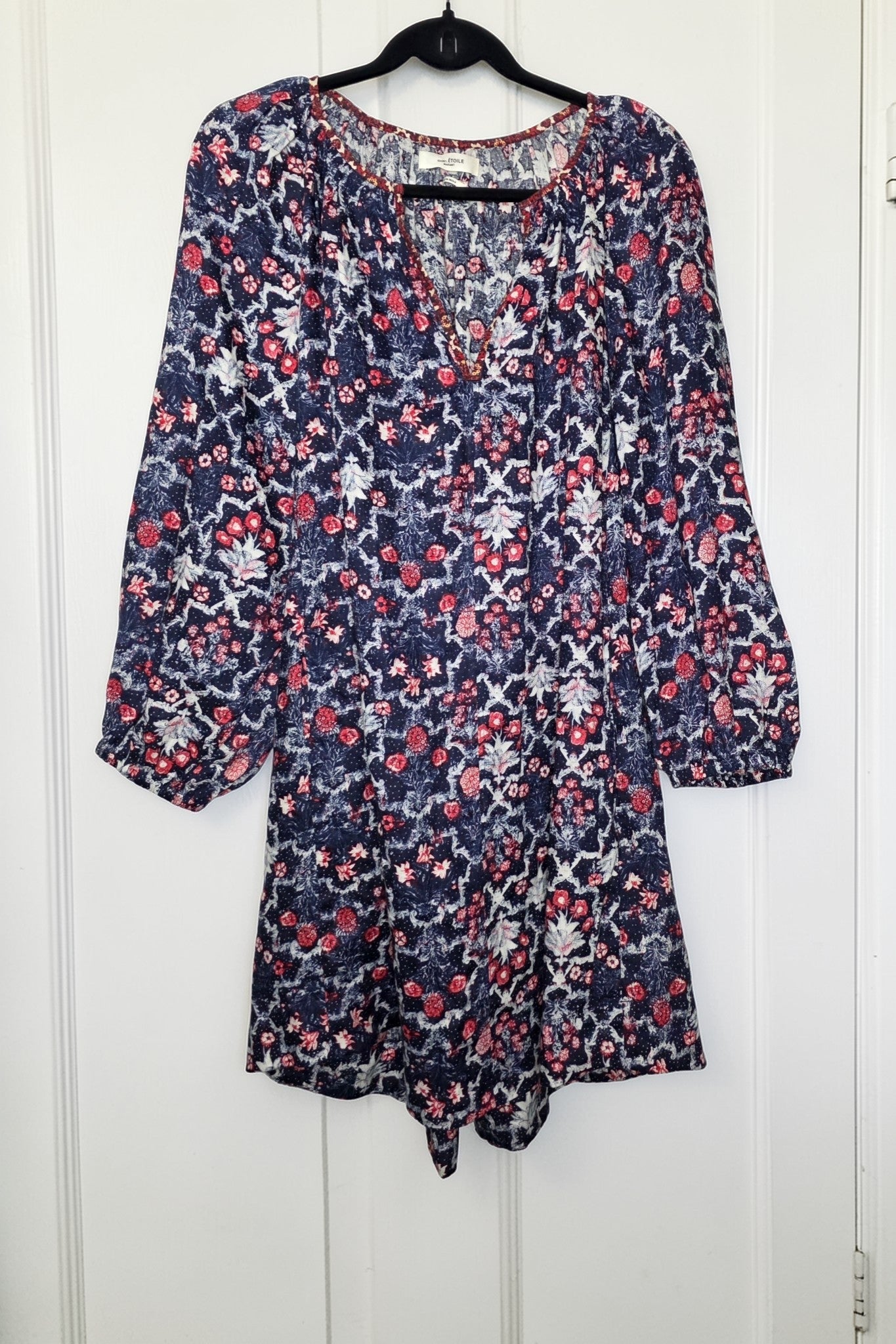 Isabel Marant Etoile linnen wijde jurk blauw FR40 pre-loved