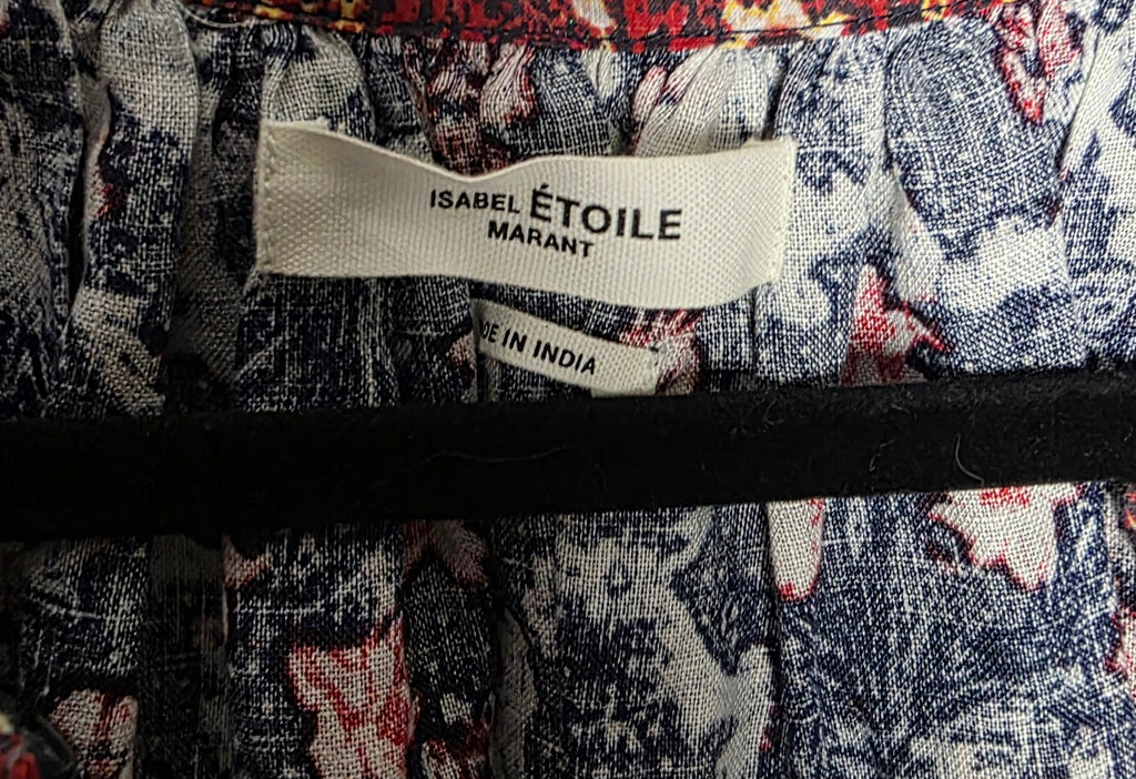 Isabel Marant Etoile linnen wijde jurk blauw FR40 pre-loved