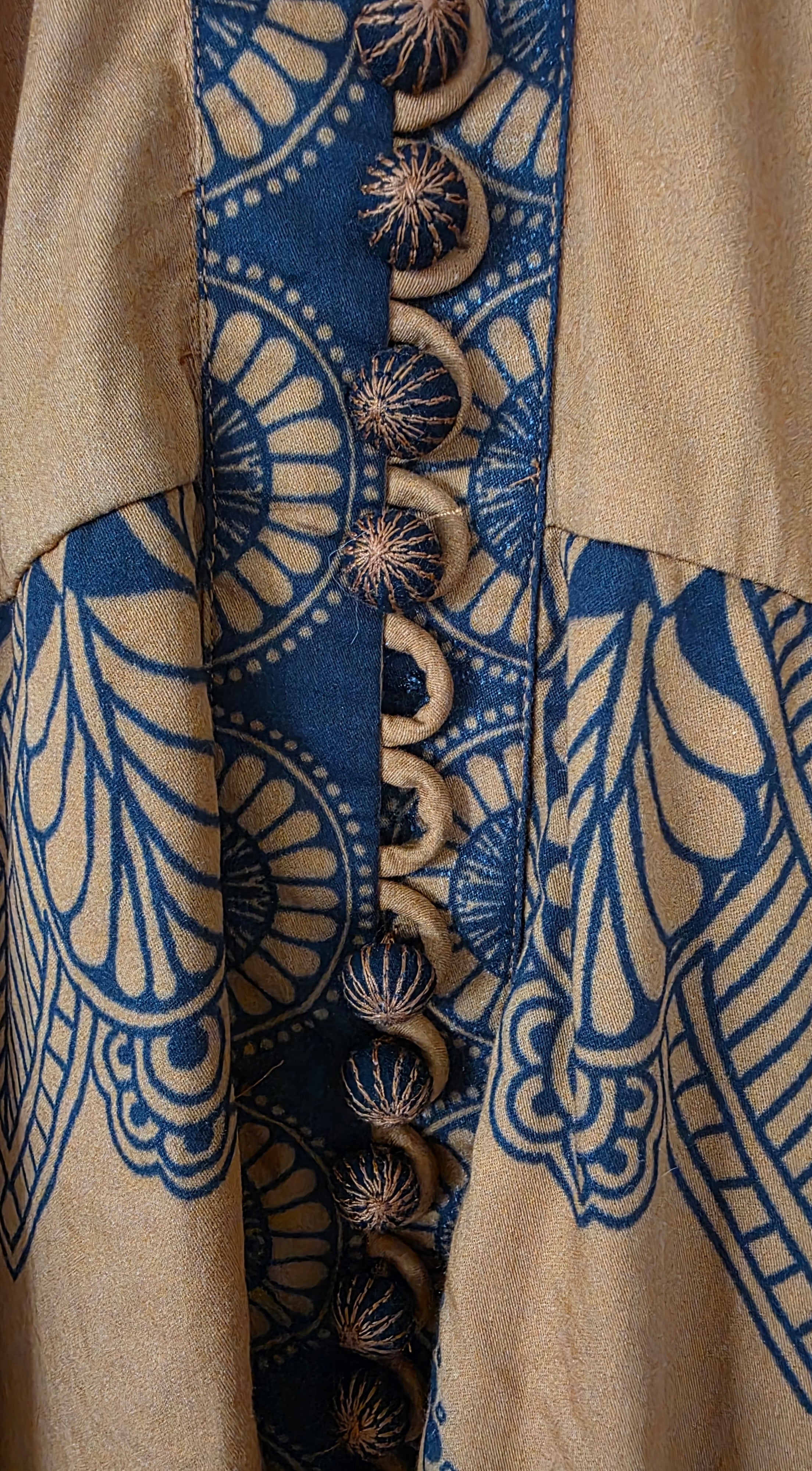 Scarlett Poppies korte jurk Sophia bruin zwart resortwear S katoen Pre-Loved designer