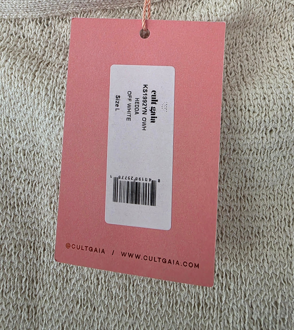 Cult Gaia knit wrap midi rok Hedda off white L 40 nieuw