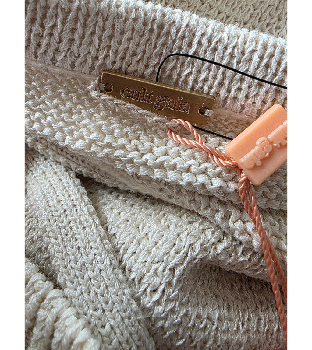 Cult Gaia knit wrap midi rok Hedda off white L 40 nieuw