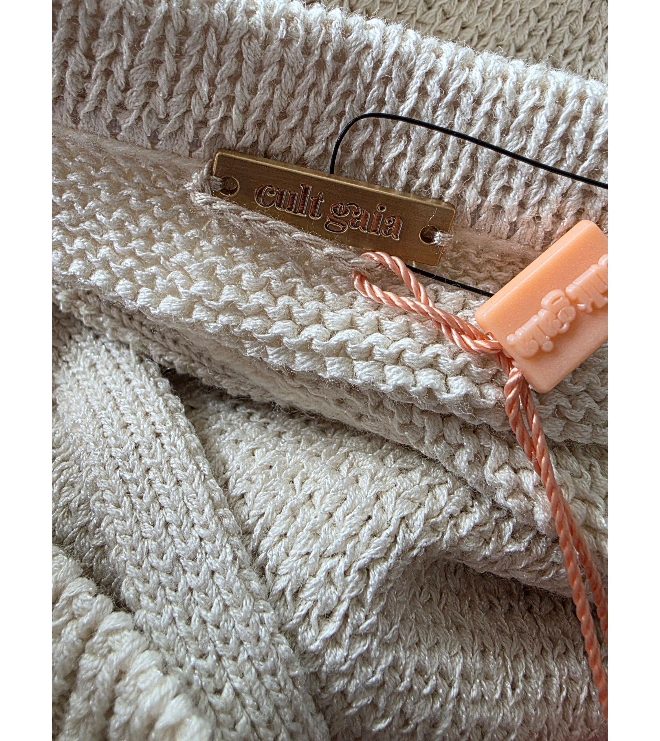 Cult Gaia knit wrap midi rok Hedda off white L 40 nieuw