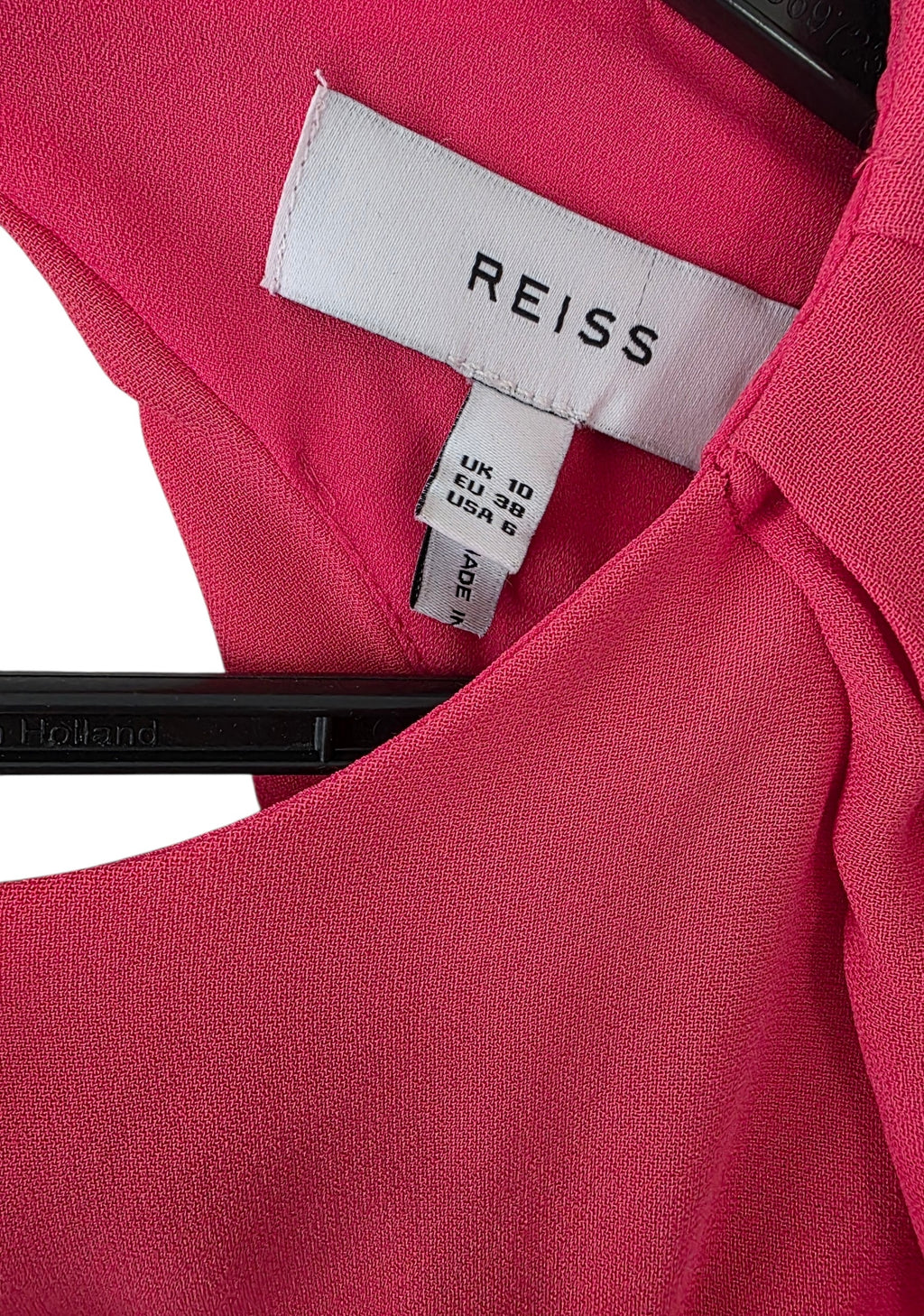Reiss Valentina rood roze jurk maat 38 M chiffon/satijn tweedehands dames designer