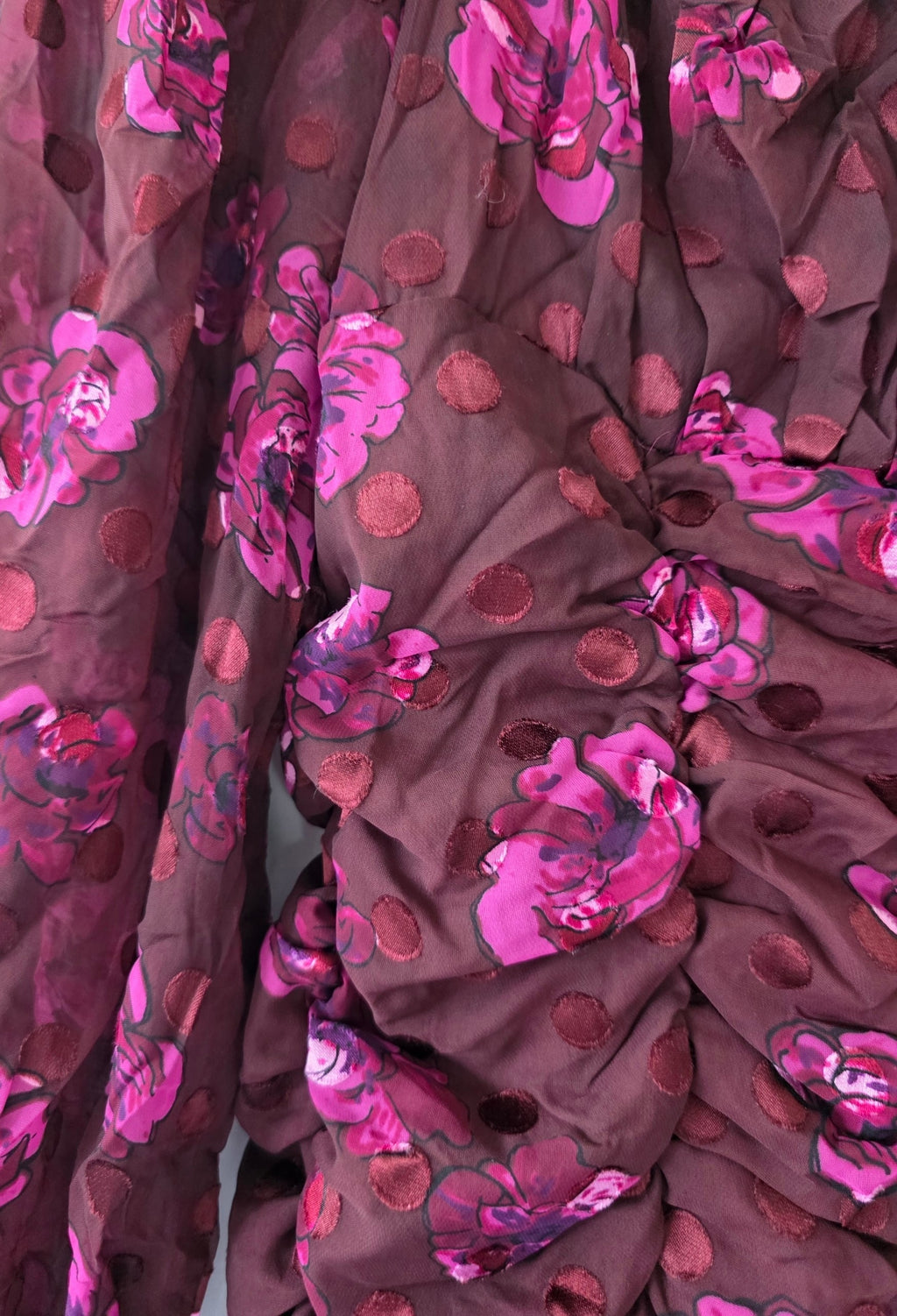 Astr the label kort floral glitter jurkje rood paars roze s 36 tweedehands dames designer
