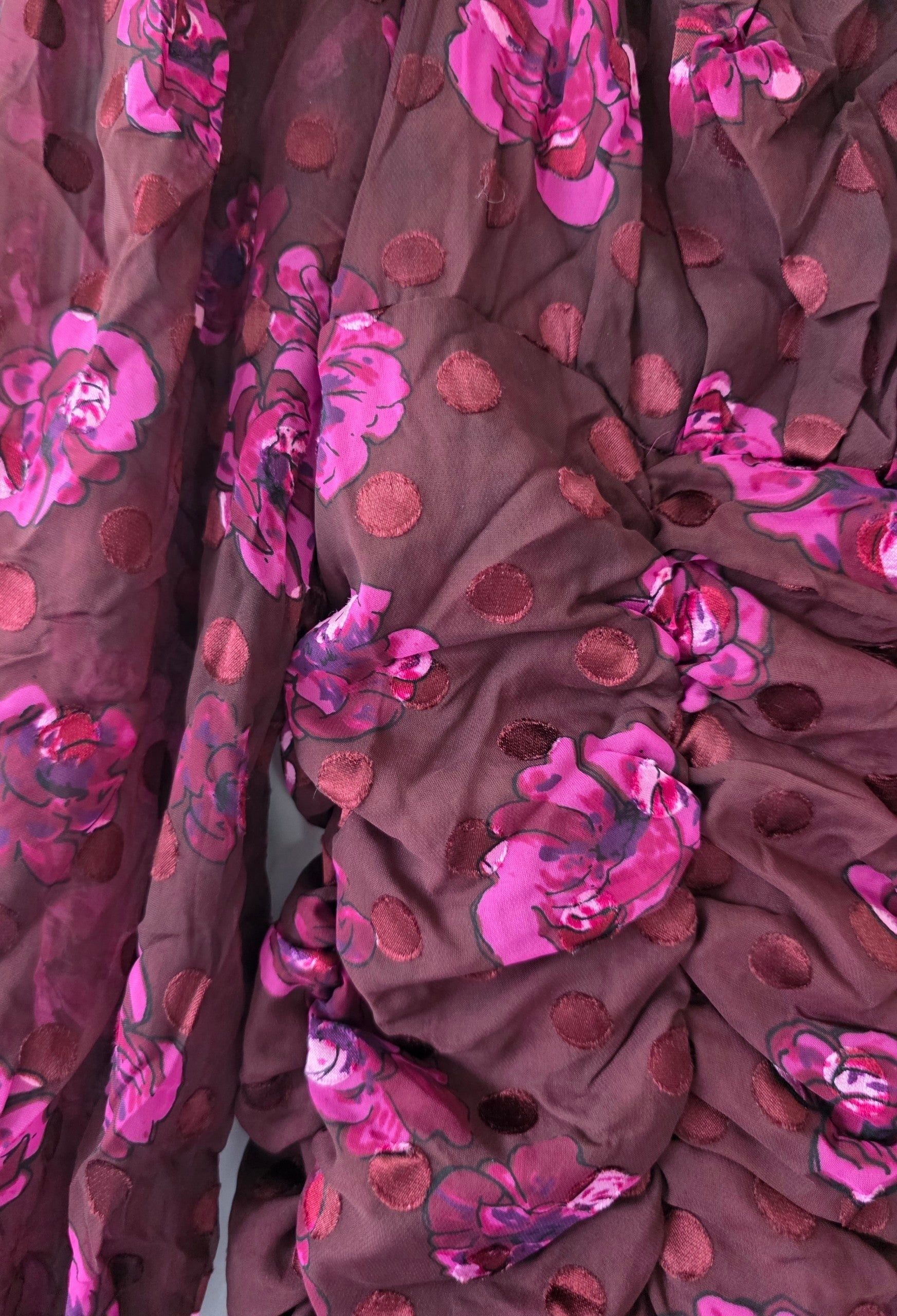 Astr the label kort floral glitter jurkje rood paars roze s 36 tweedehands dames designer