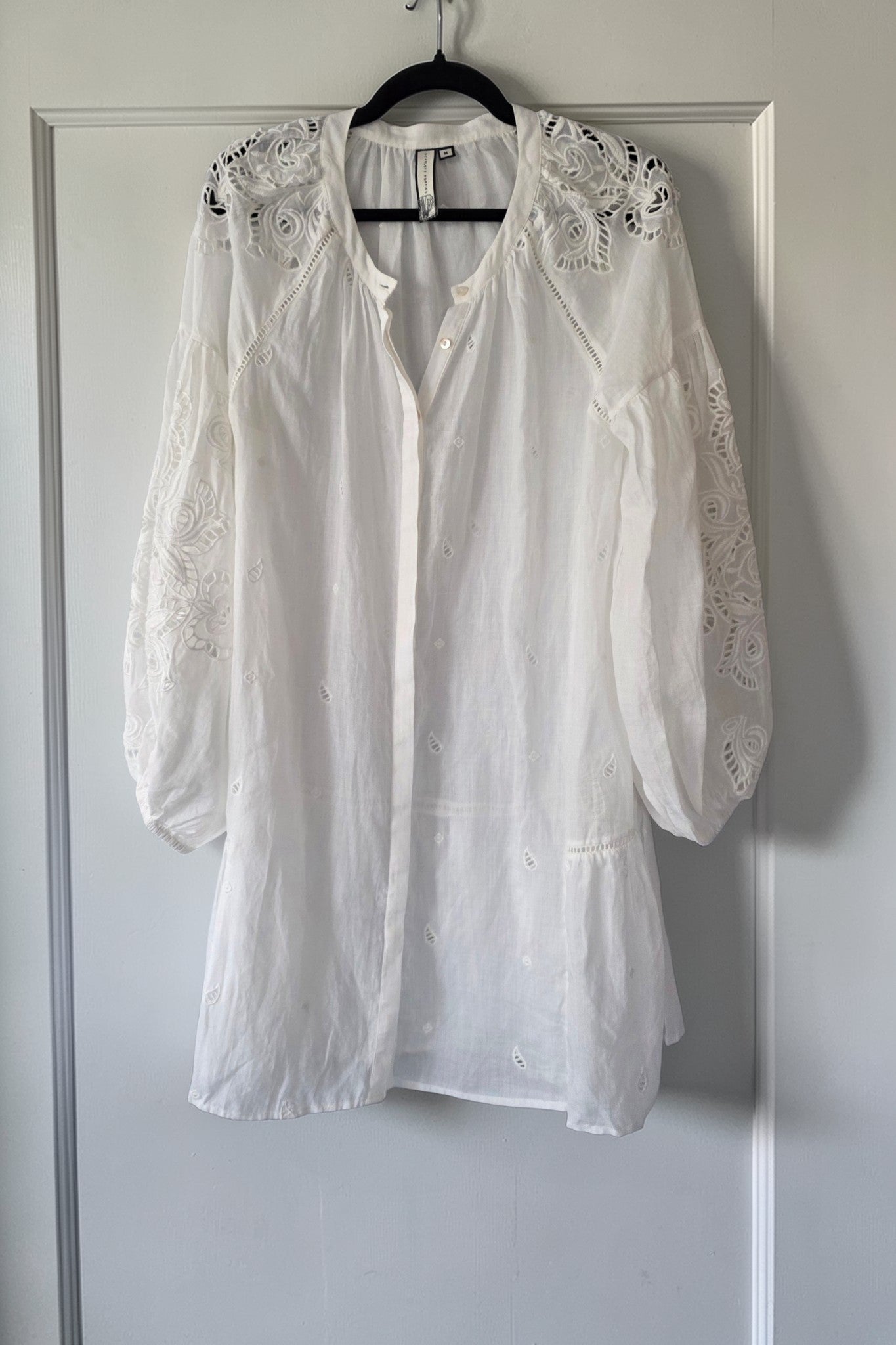 Scarlett Poppies linnen korte jurk wit 38 M pre-loved designer