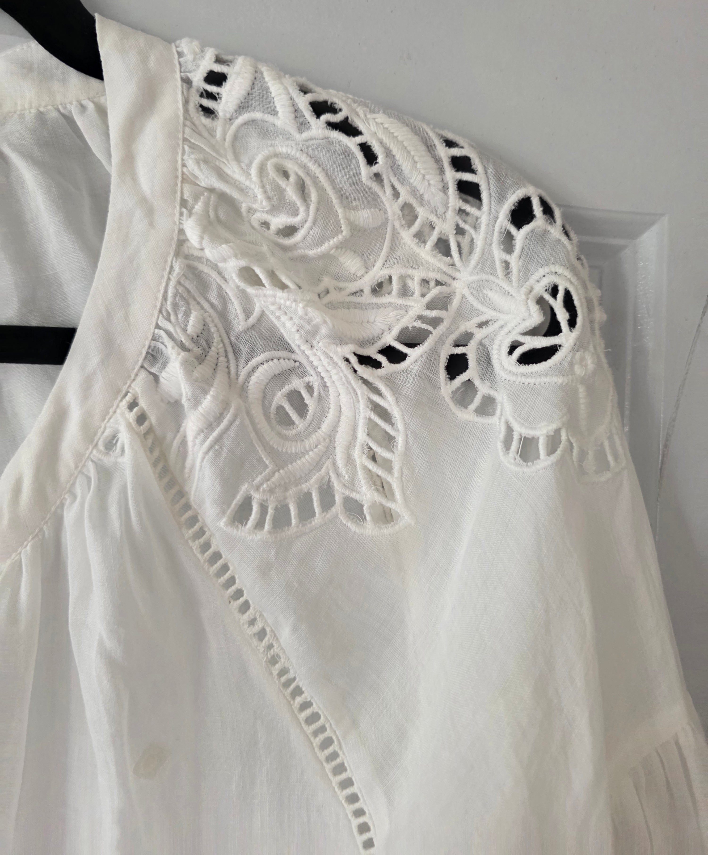 Scarlett Poppies linnen korte jurk wit 38 M pre-loved designer