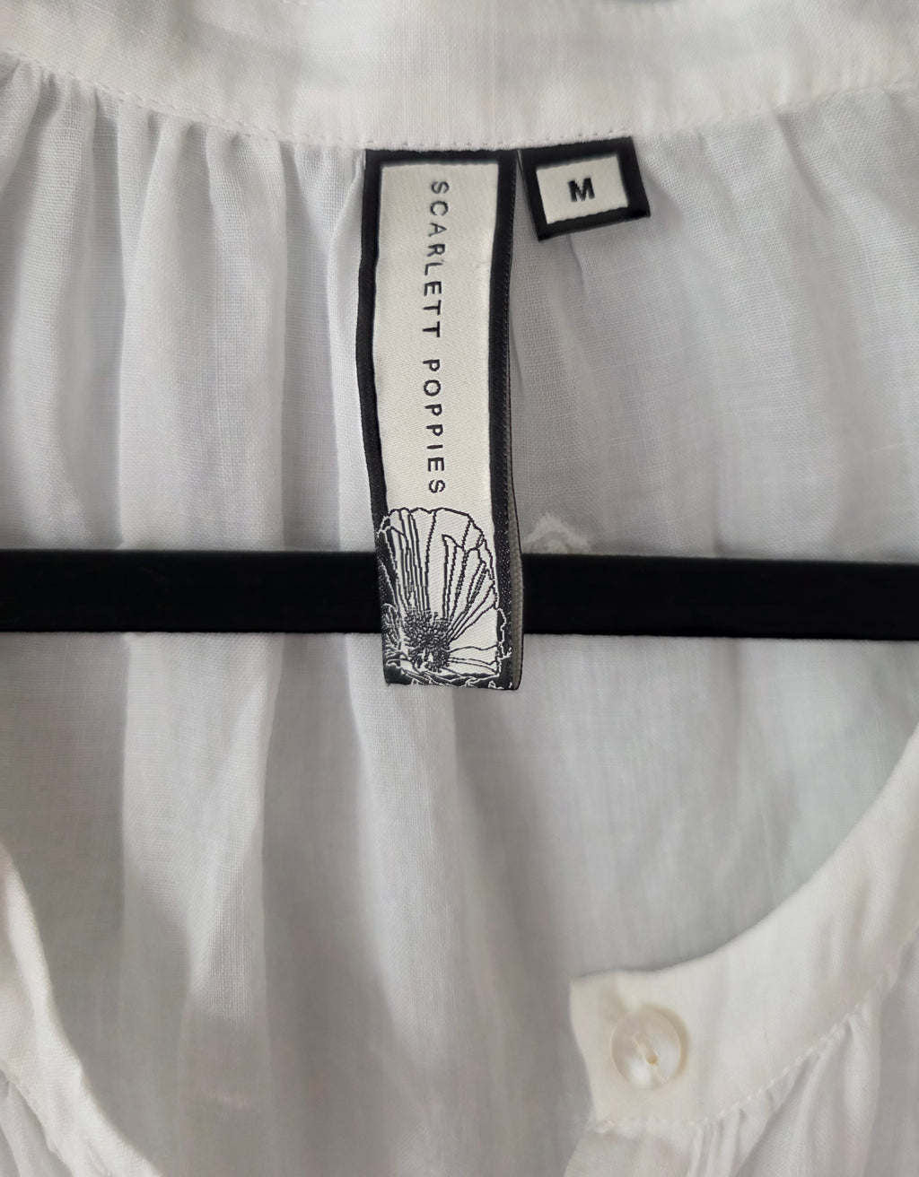 Scarlett Poppies linnen korte jurk wit 38 M pre-loved designer