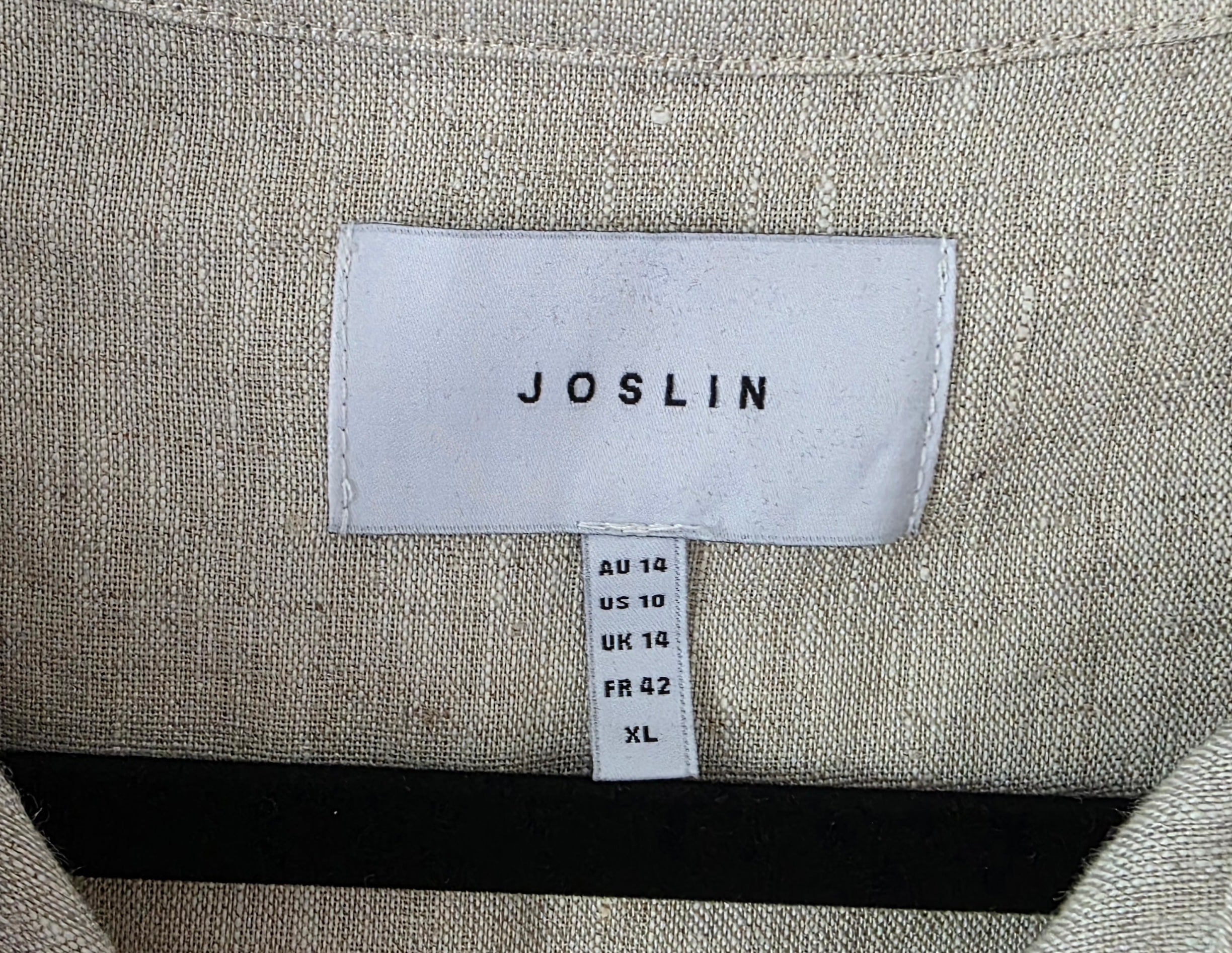 Joslin studio linnen blouse beige zwart boho ibiza pre-loved designer xl