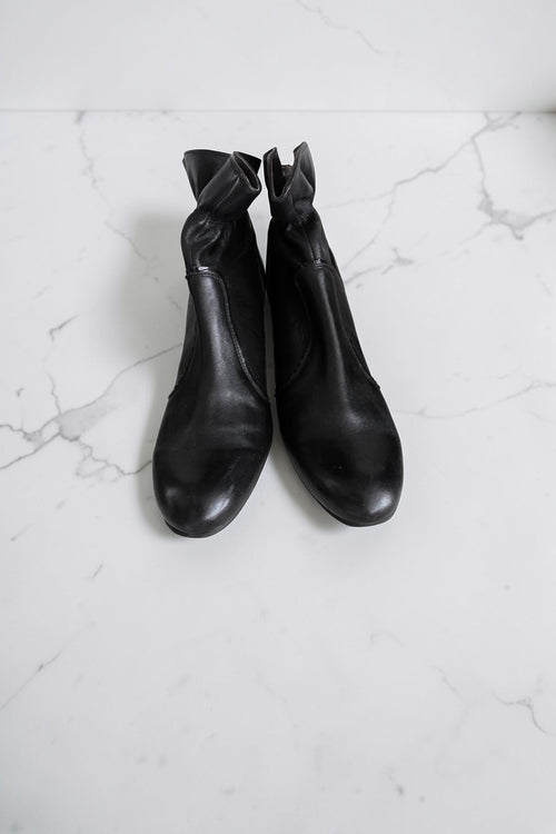 Balmain vintage leren schoenen enkellaarzen zwart pre-loved designer 40 tweedehands dames designer