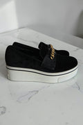 Stella mccartney platform schoenen instappers sneakers loafers velvet zwart 36 tweedehands dames designer