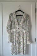By Malina korte plissé boho ibiza jurkje creme wit 36 S tweedehands dames designer