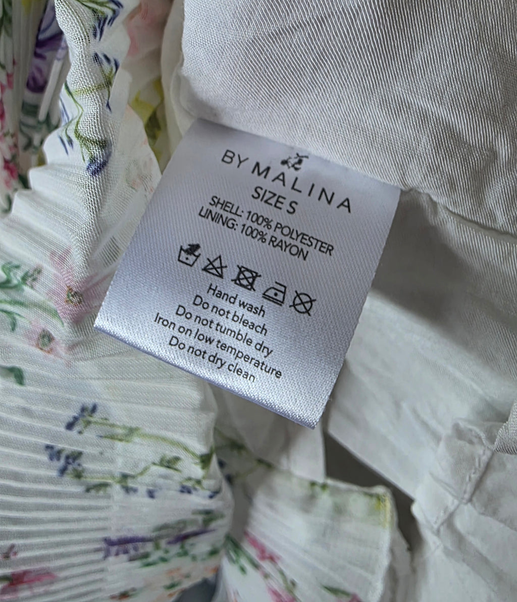 By Malina korte plissé boho ibiza jurkje creme wit 36 S pre-loved designer