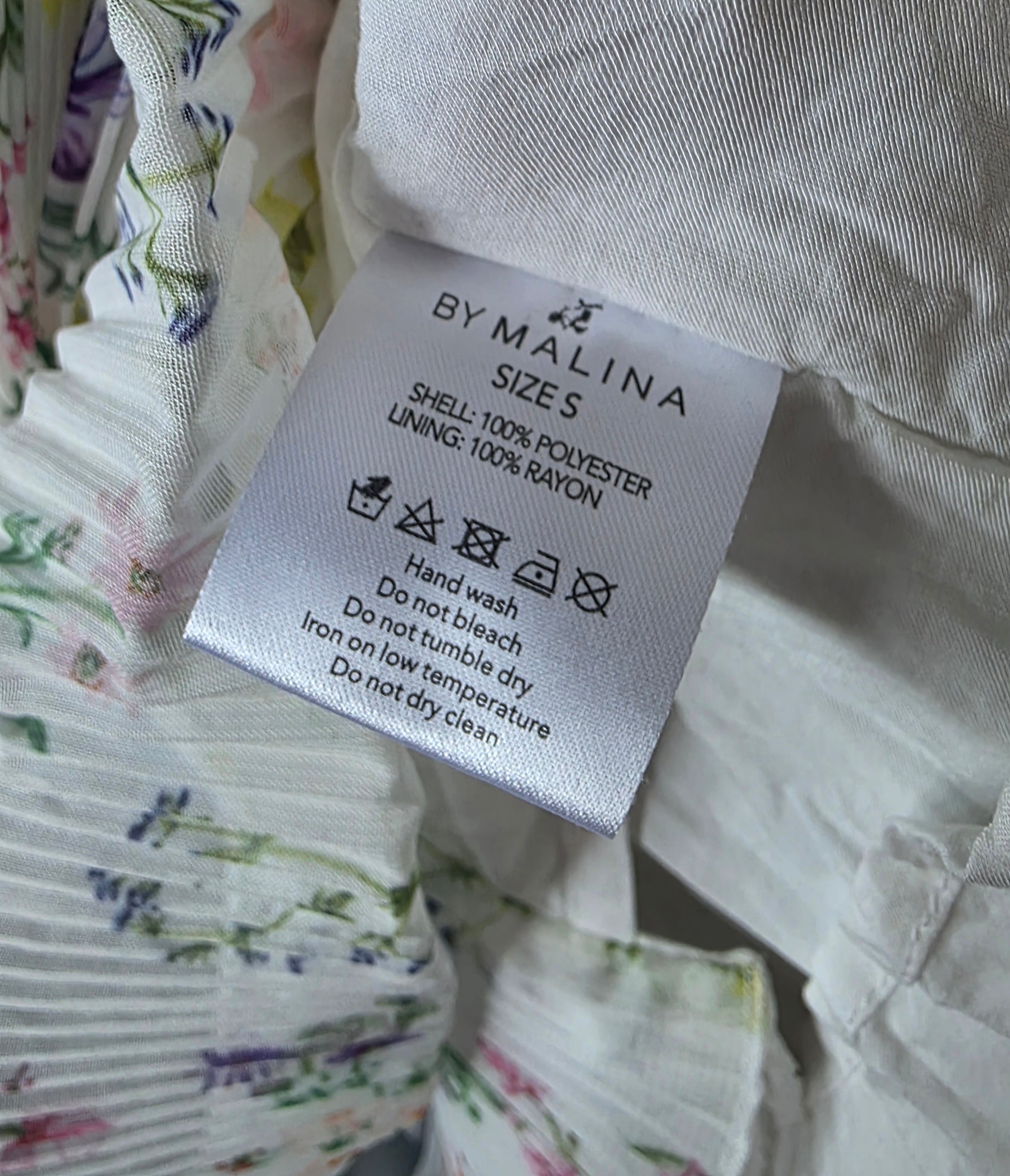 By Malina korte plissé boho ibiza jurkje creme wit 36 S pre-loved designer