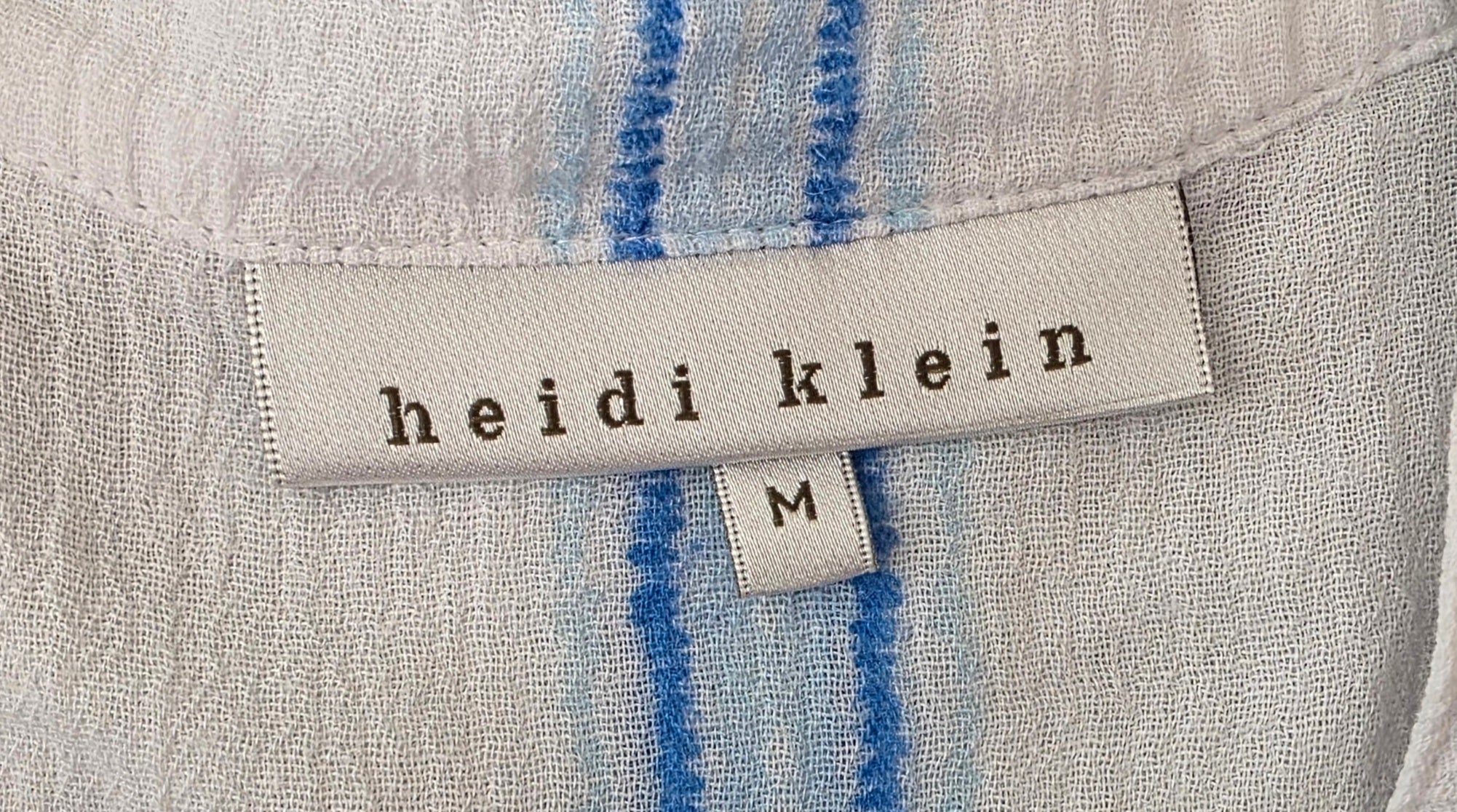 Heidi Klein resort beach wear jurkje wit blauw katoen M pre-loved designer