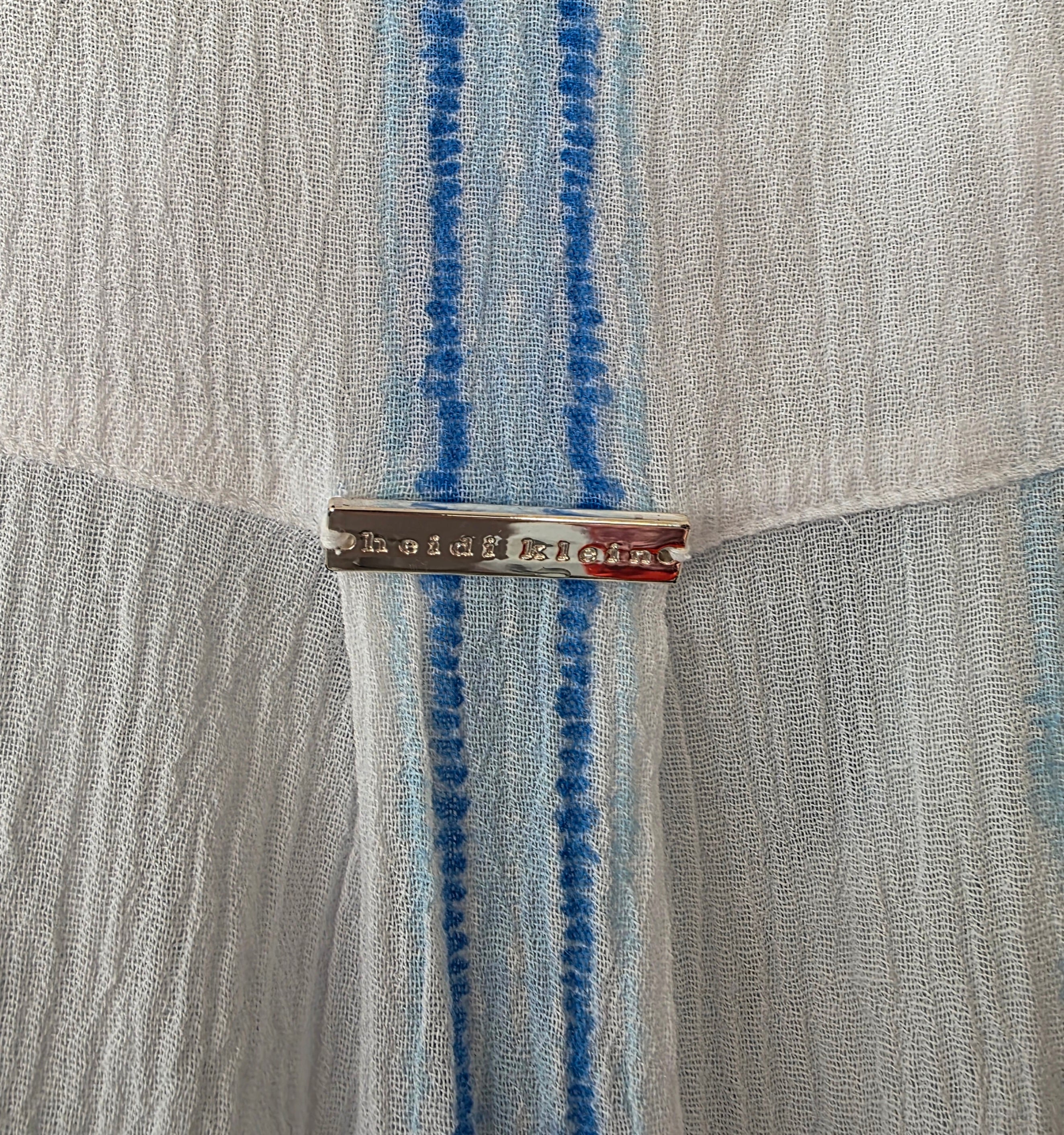 Heidi Klein resort beach wear jurkje wit blauw katoen M pre-loved designer