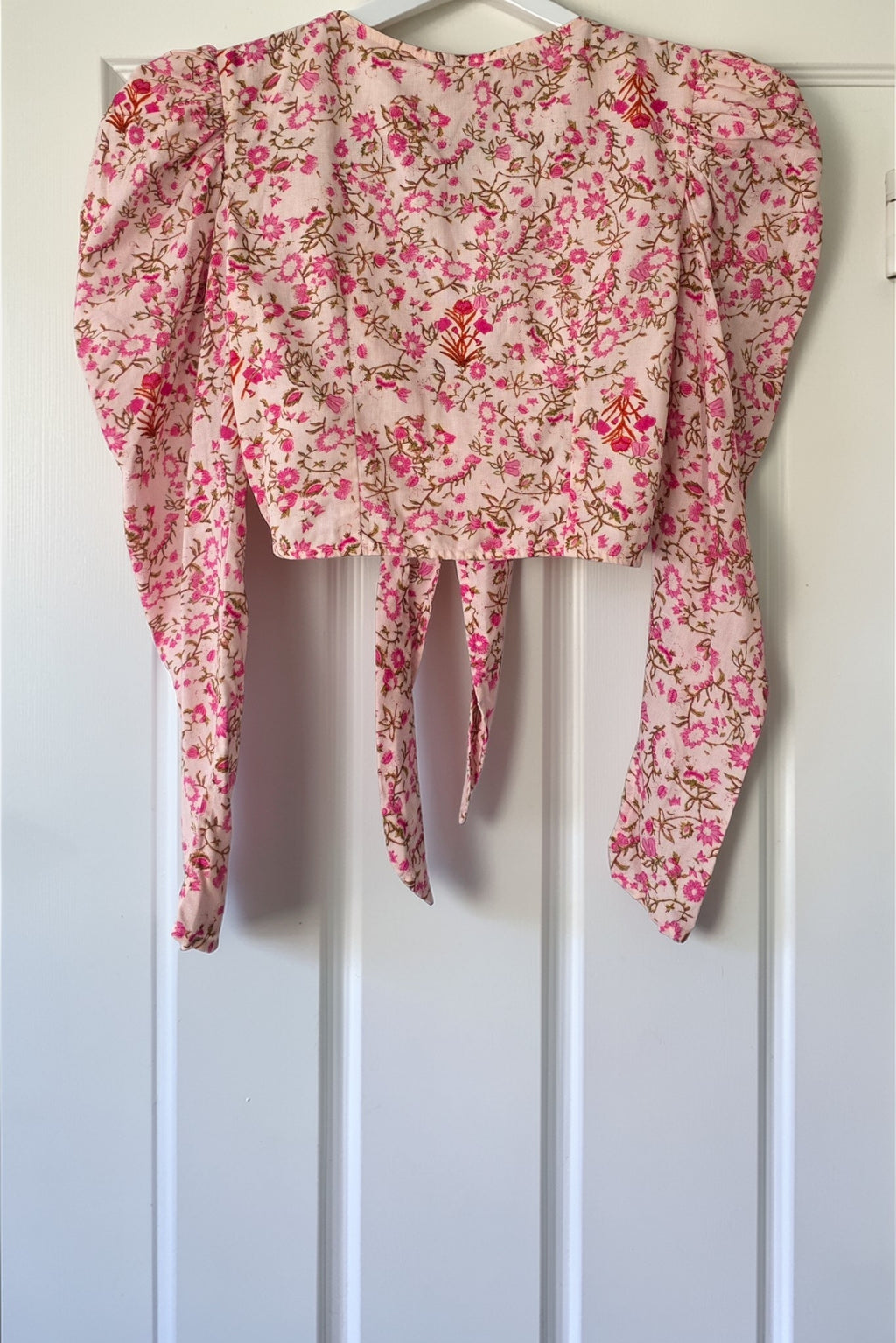 Hemant & Nandita linnen crop top roze M nieuw designer