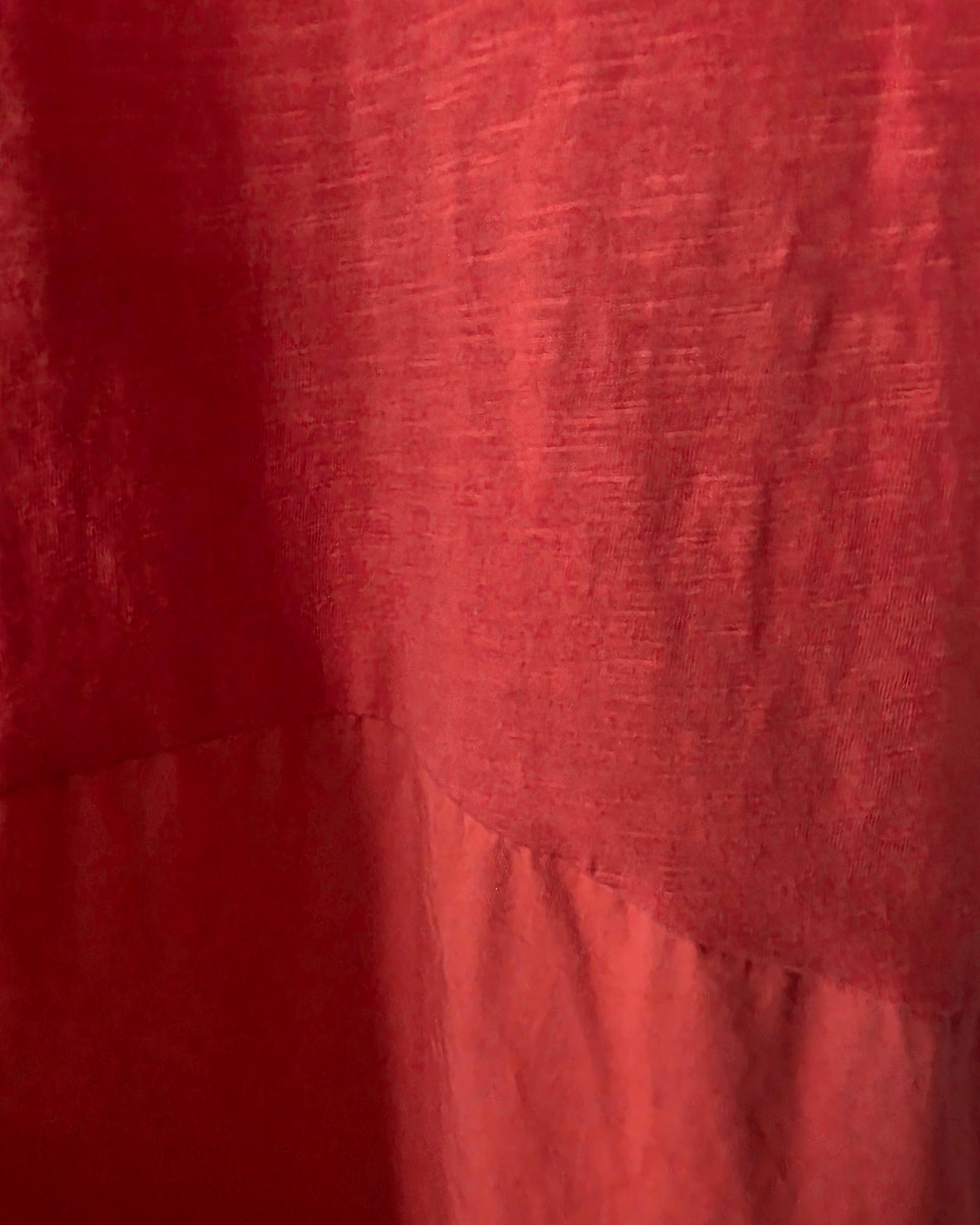 ME+EM midi jurk korte mouw katoen oranje Pre-Loved S 36