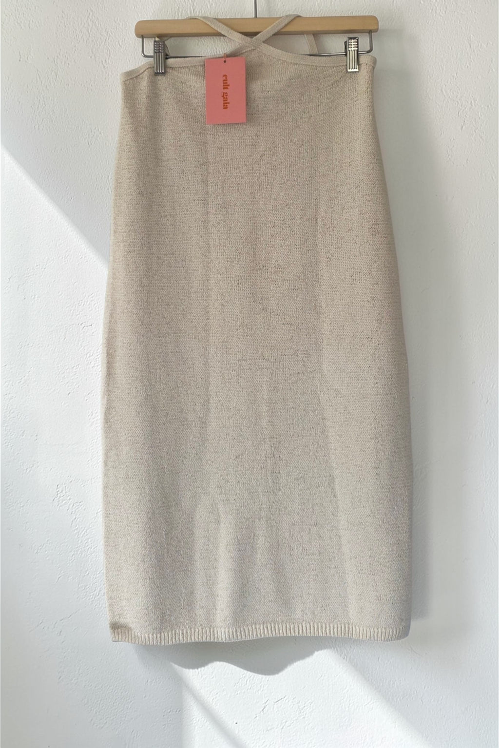 Cult Gaia knit wrap midi rok Hedda off white L 40 nieuw