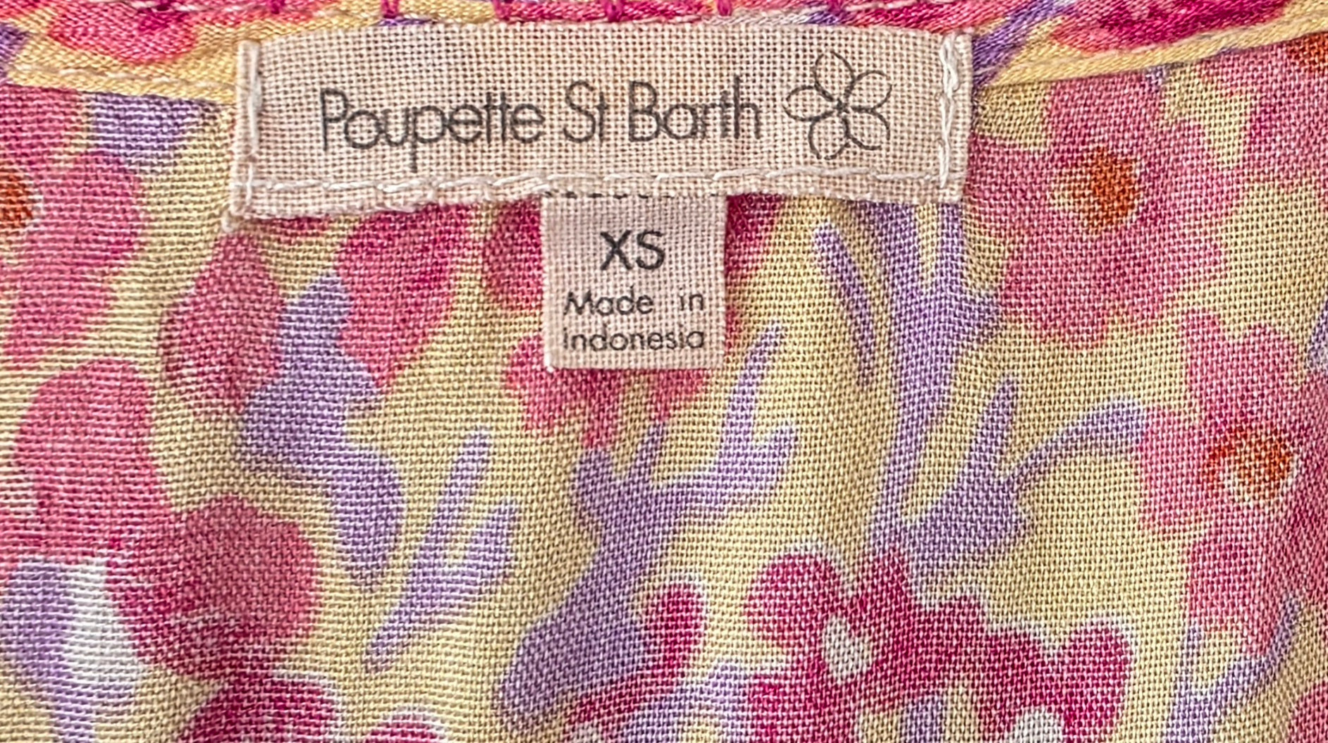 Poupette St Barth lange mouwloze floral maxi jurk ibiza geel roze xs 34