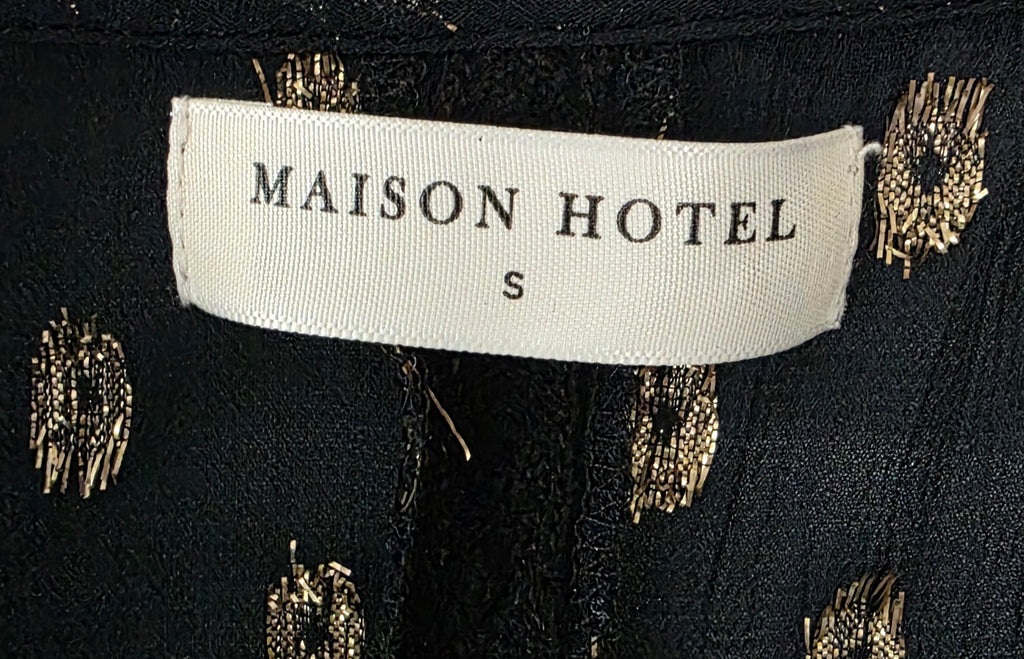 Maison Hotel vega blouse midnight blauw S 36 doorschijnend pre-loved boho ibiza