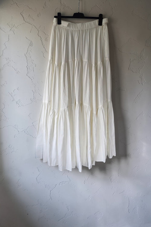 Acler lange rok linnen mix ivory wit 40 L nieuw designer ibiza boho resortwear tweedehands dames designer