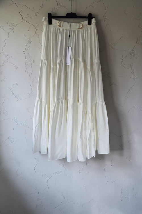 Acler lange rok linnen mix ivory wit 40 L nieuw designer ibiza boho