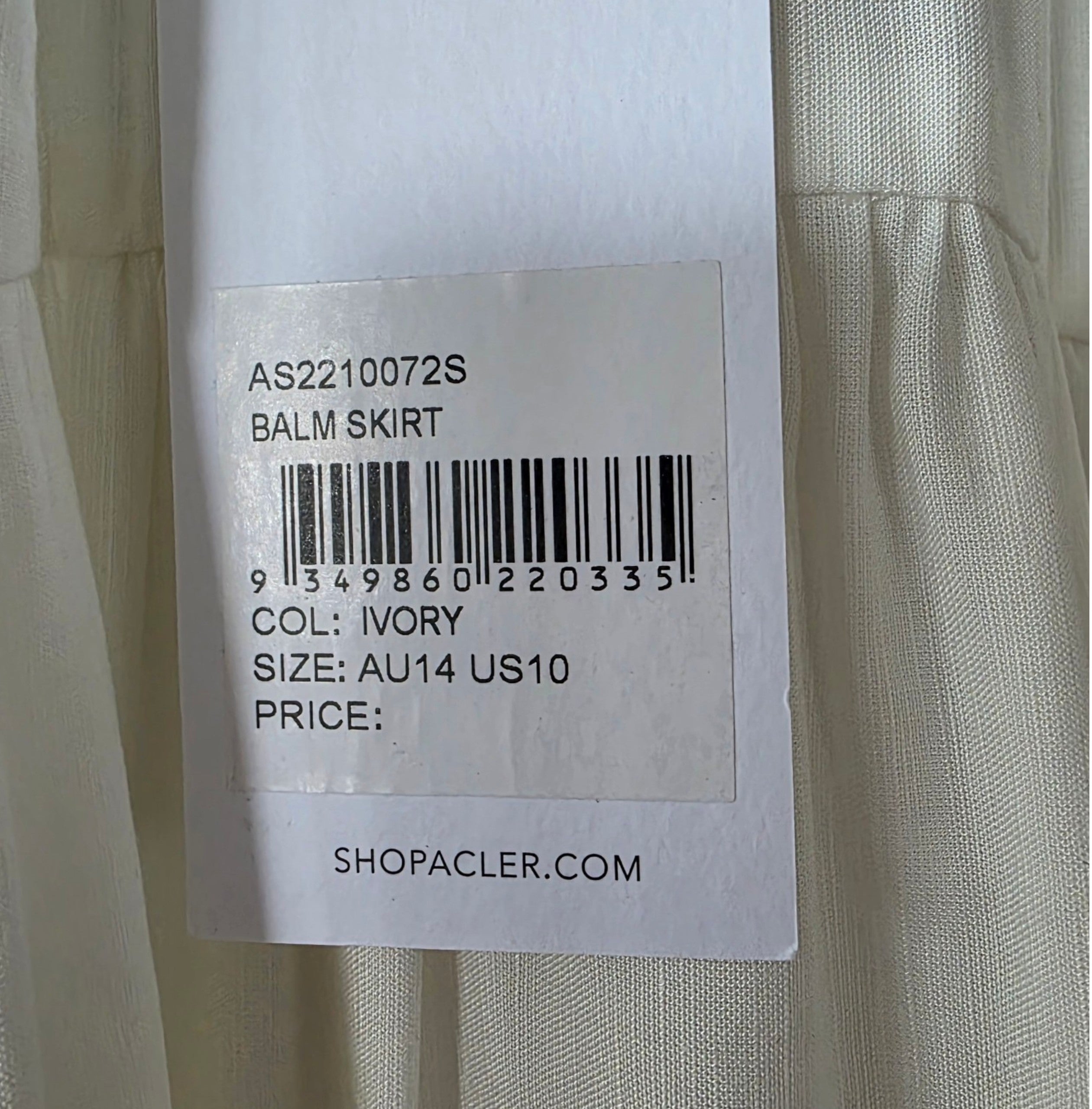 Acler lange rok linnen mix ivory wit 40 L nieuw designer ibiza boho