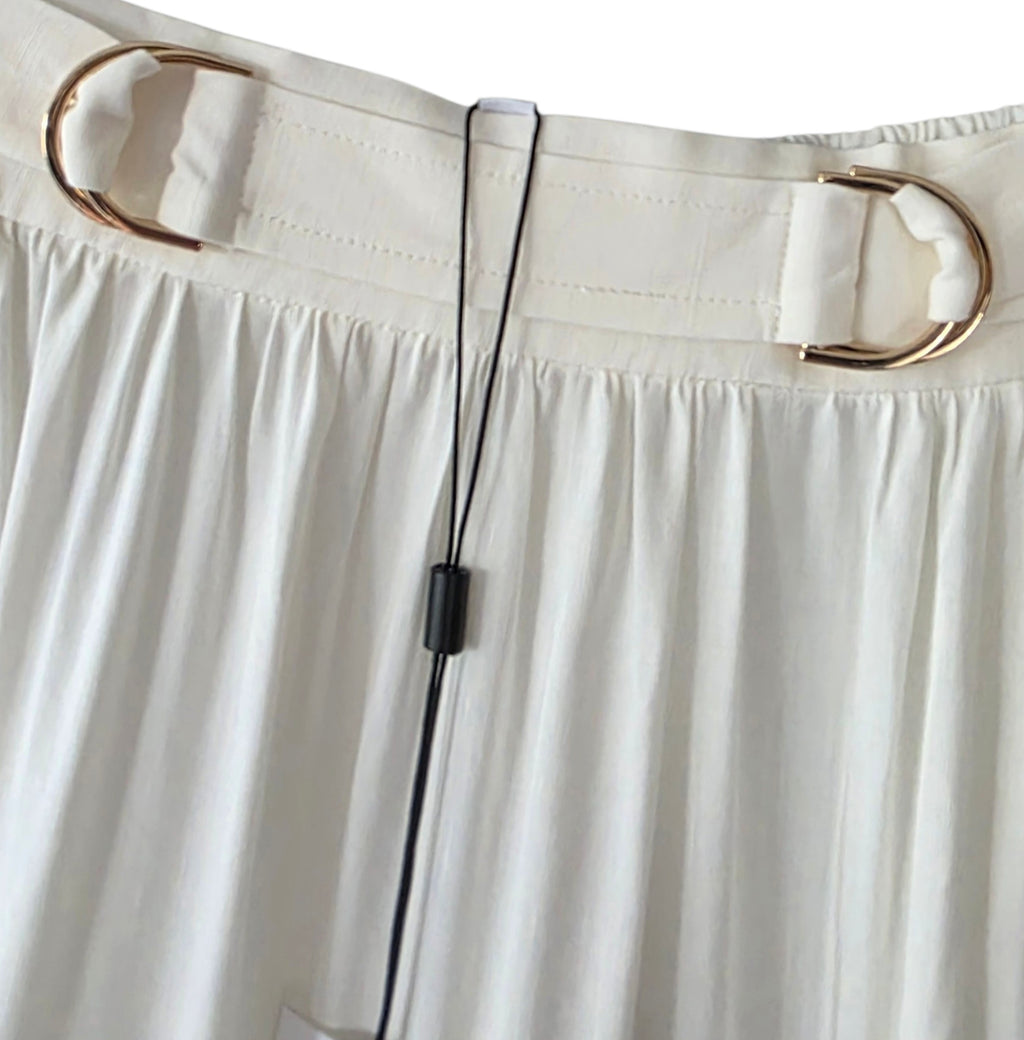 Acler lange rok linnen mix ivory wit 40 L nieuw designer ibiza boho