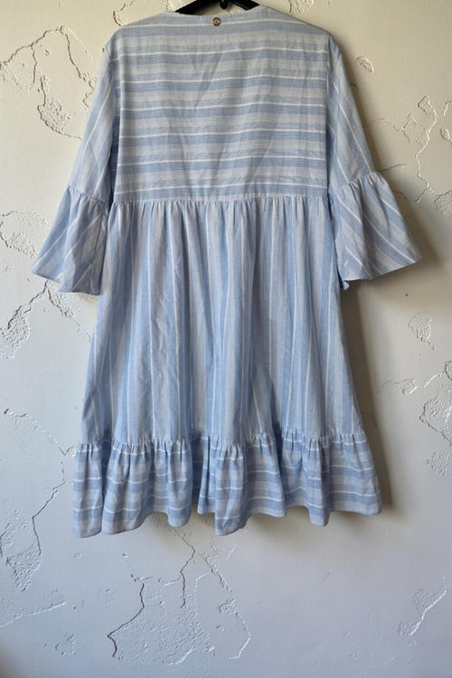 Apoella resort beach wear mini jurk wit blauw gestreept katoen s/m tweedehands dames designer