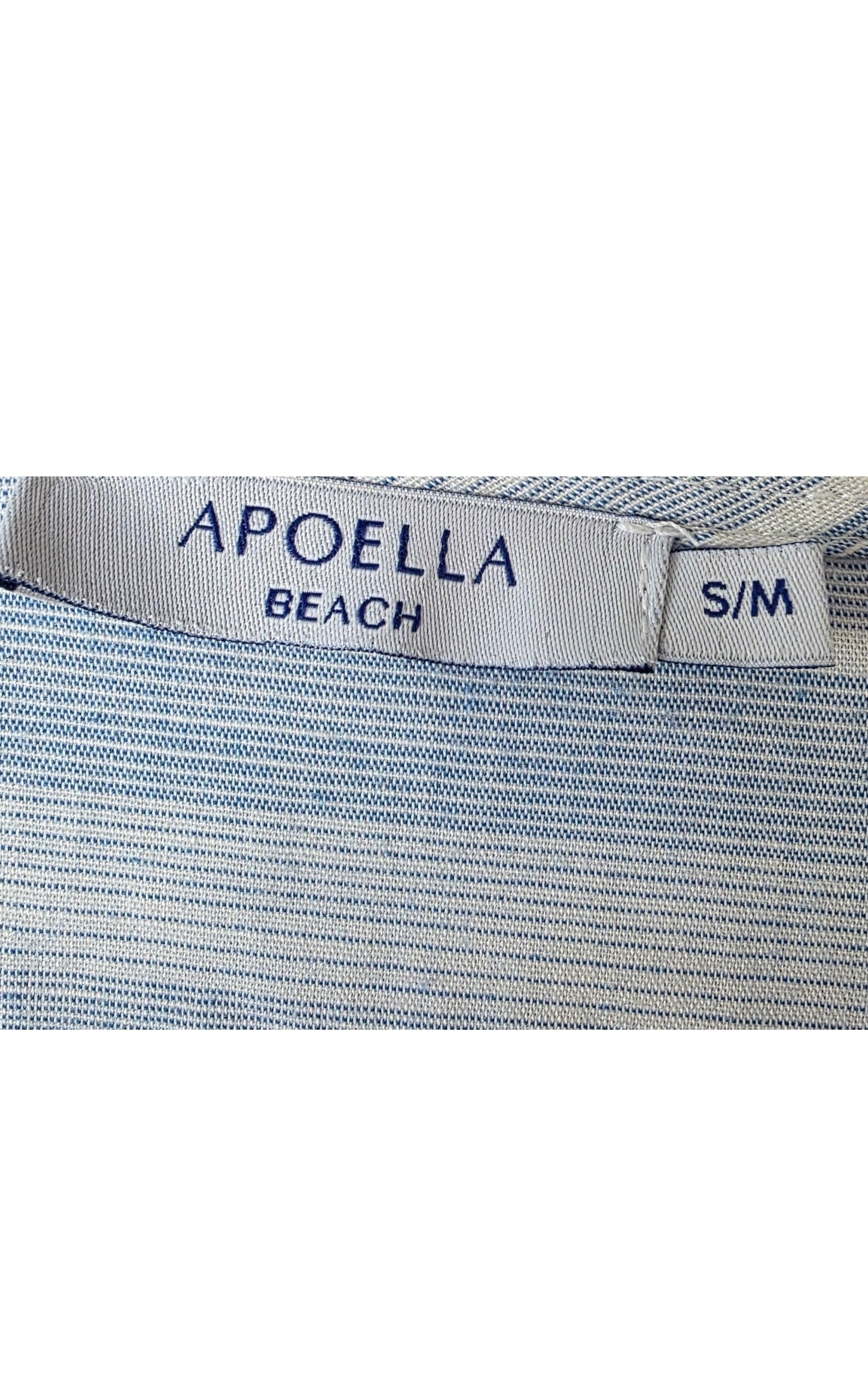 Apoella resort beach wear jurkje wit blauw gestreept katoen pre-loved s/m