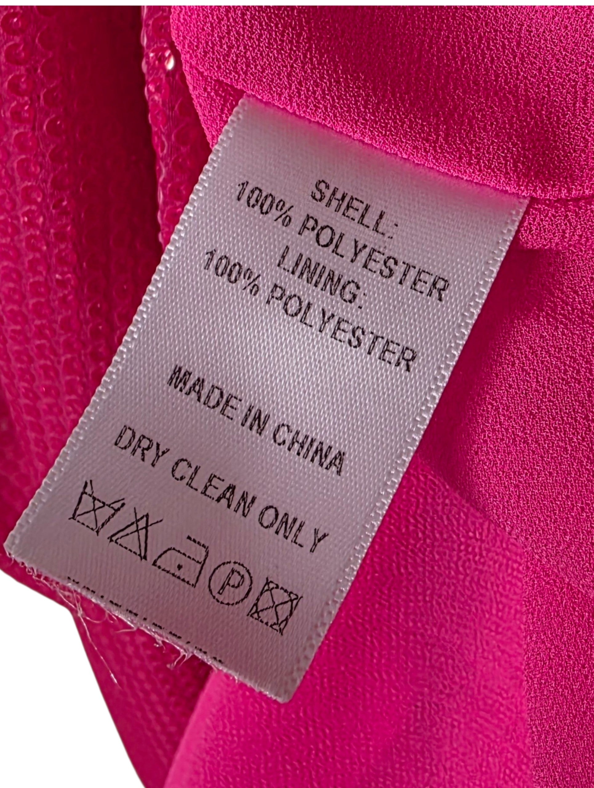 Olivia Rubin pailletten midi jurk Charlie roze xl 42 pofmouwen pre-loved