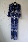 Lovers & Friends resortwear maxi jurk jumpsuit Ashton blauw wit M 38  tweedehands dames designer
