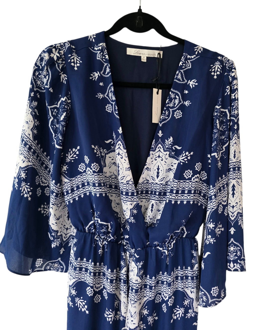Lovers & Friends resortwear maxi jurk jumpsuit Ashton blauw wit M 38  tweedehands dames designer