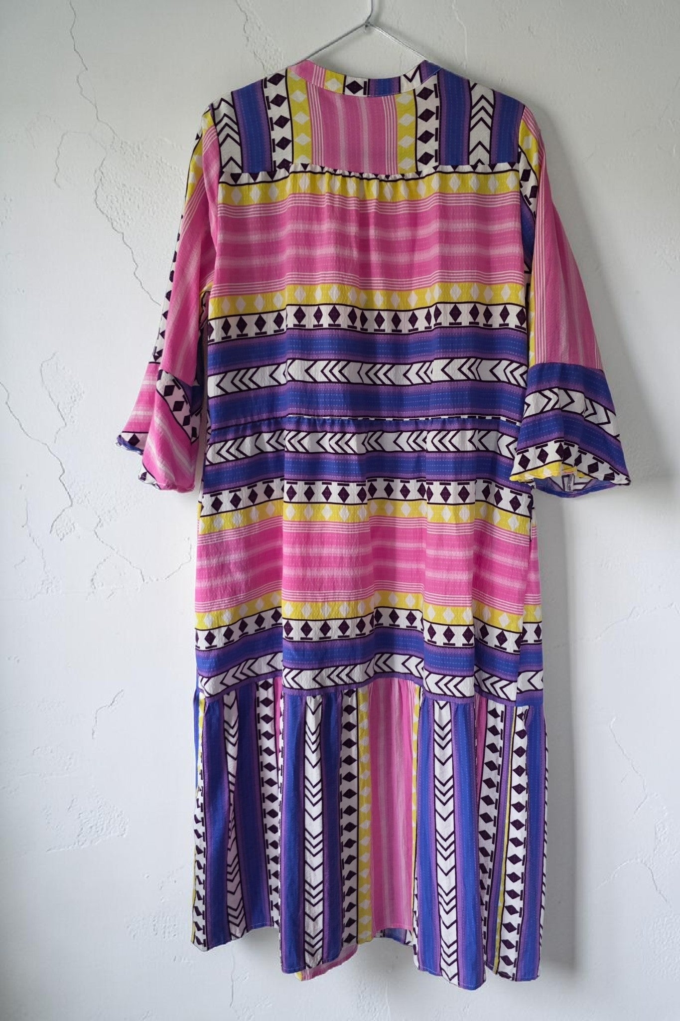Smashed Lemon midi jurk roze paars boho ibiza L 40 pre-loved