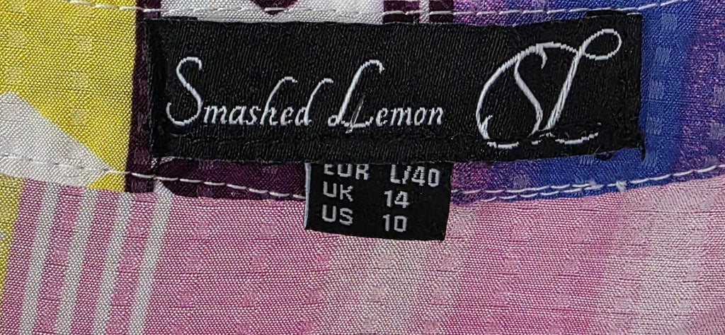 Smashed Lemon midi jurk roze paars boho ibiza L 40 pre-loved