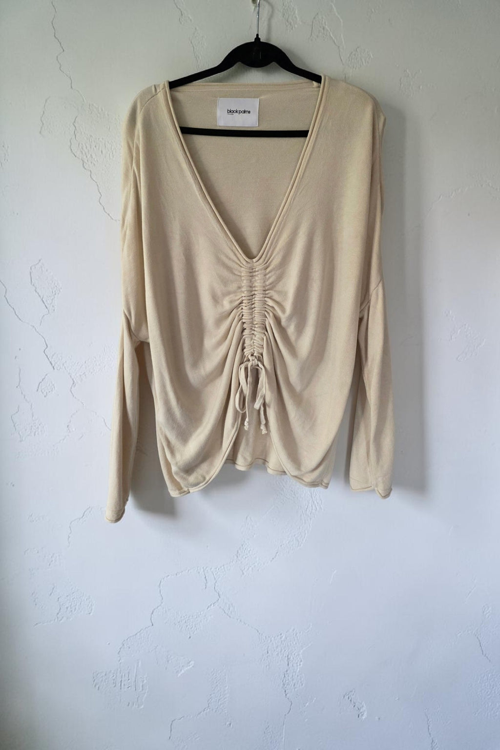 Black Palms oversized v-hals trui beige S/M pre-loved designer